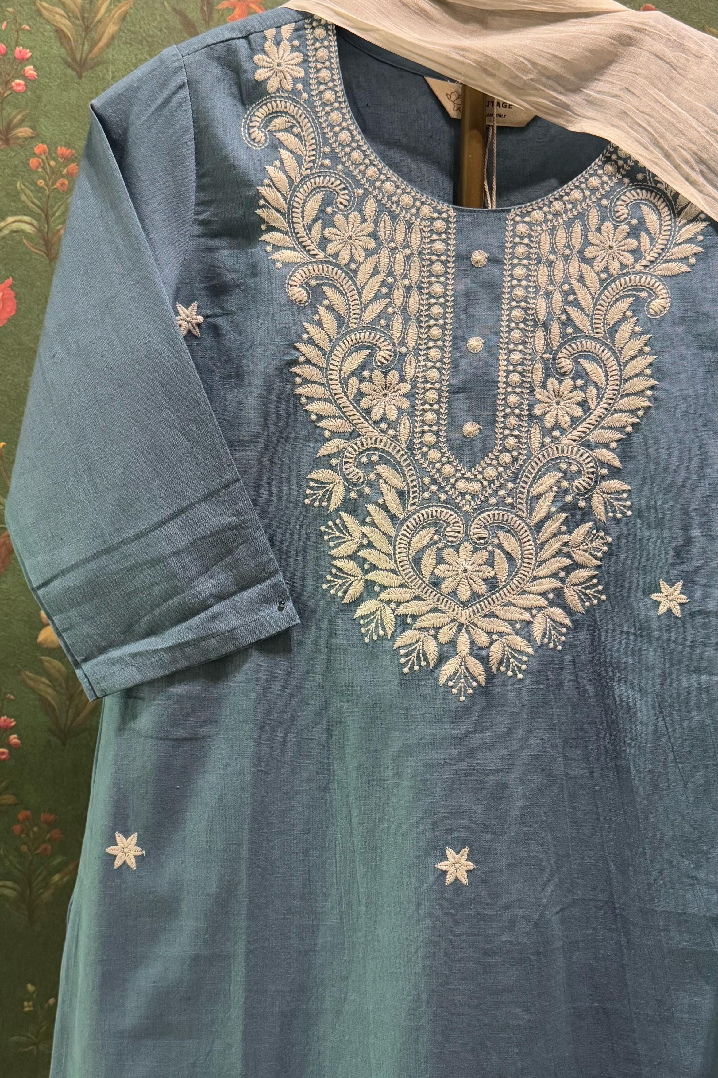 Blue Chikankari Suit Set | HER-522