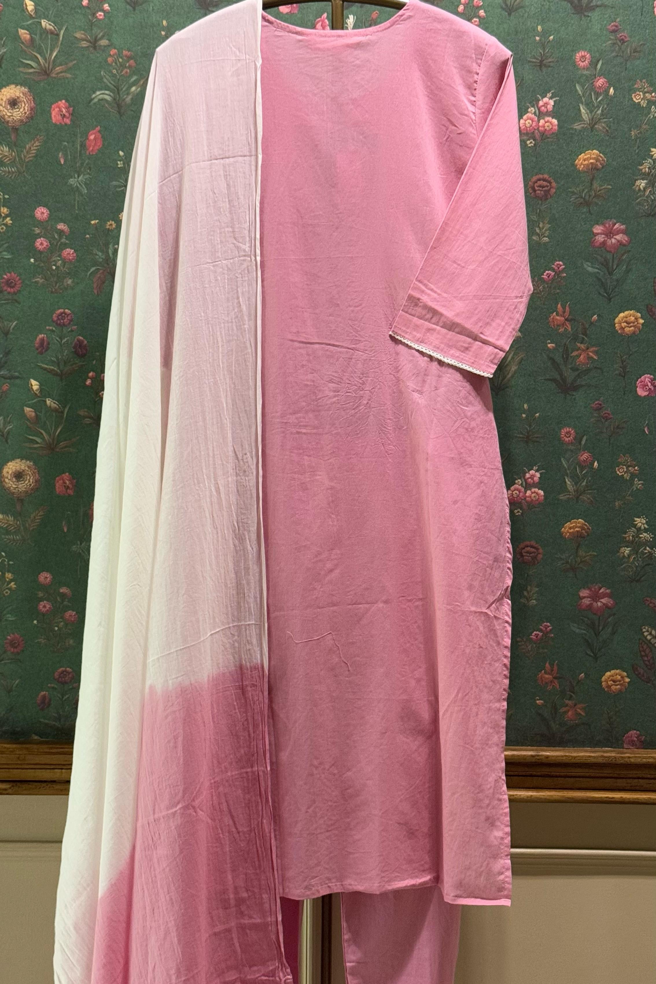 Pink Chikankari Suit Set | HER-521