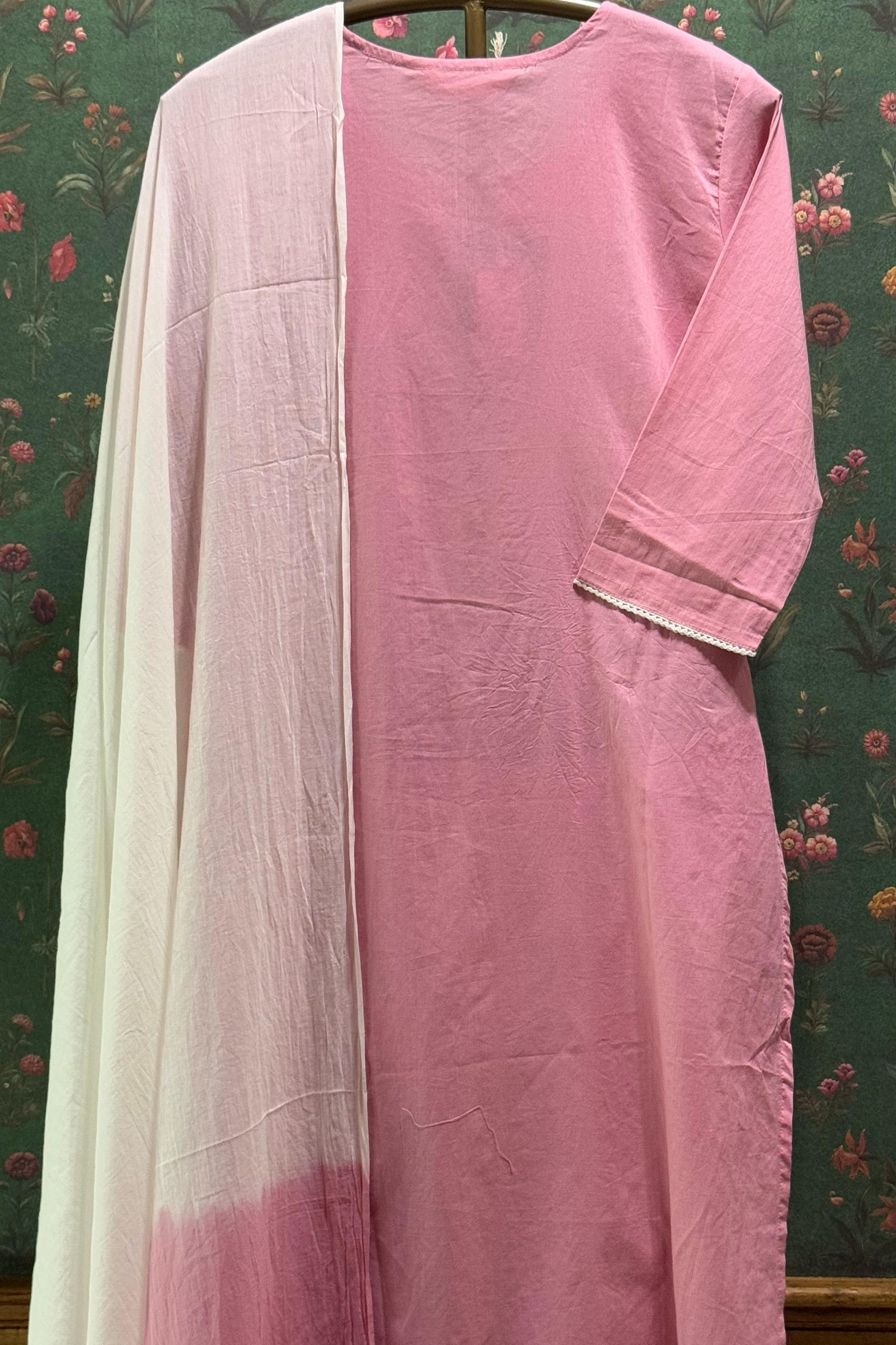 Pink Chikankari Suit Set | HER-521