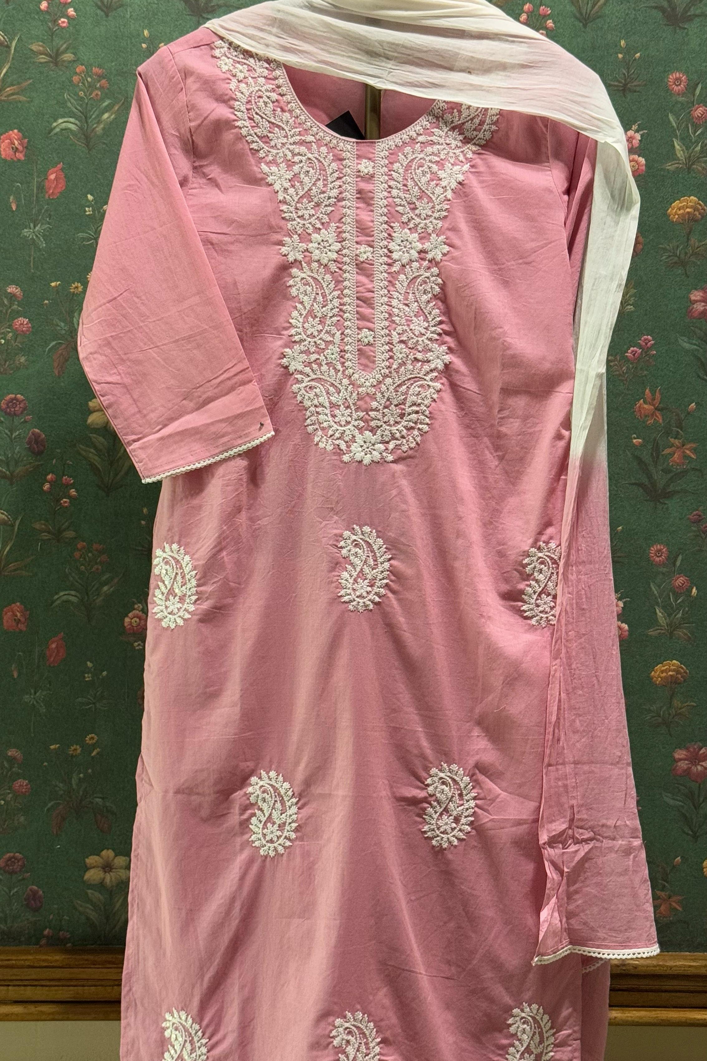 Pink Chikankari Suit Set | HER-521