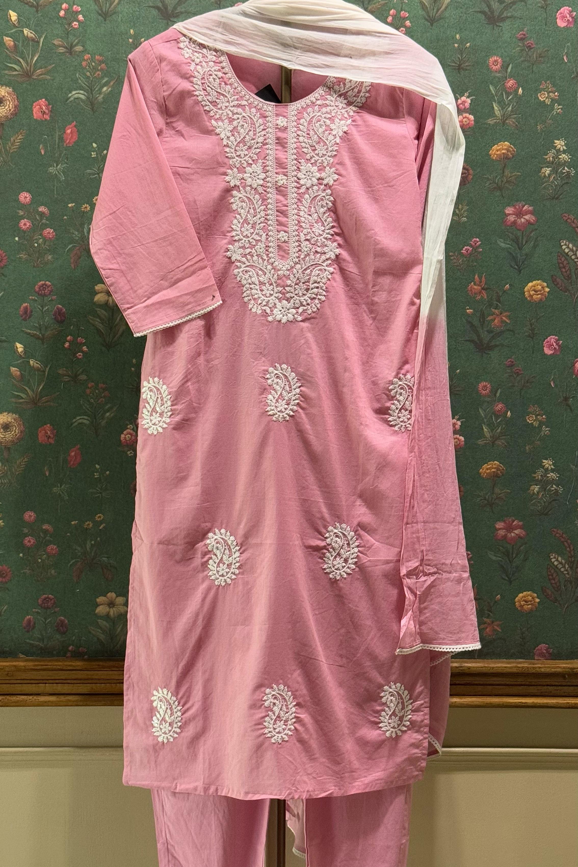 Pink Chikankari Suit Set | HER-521