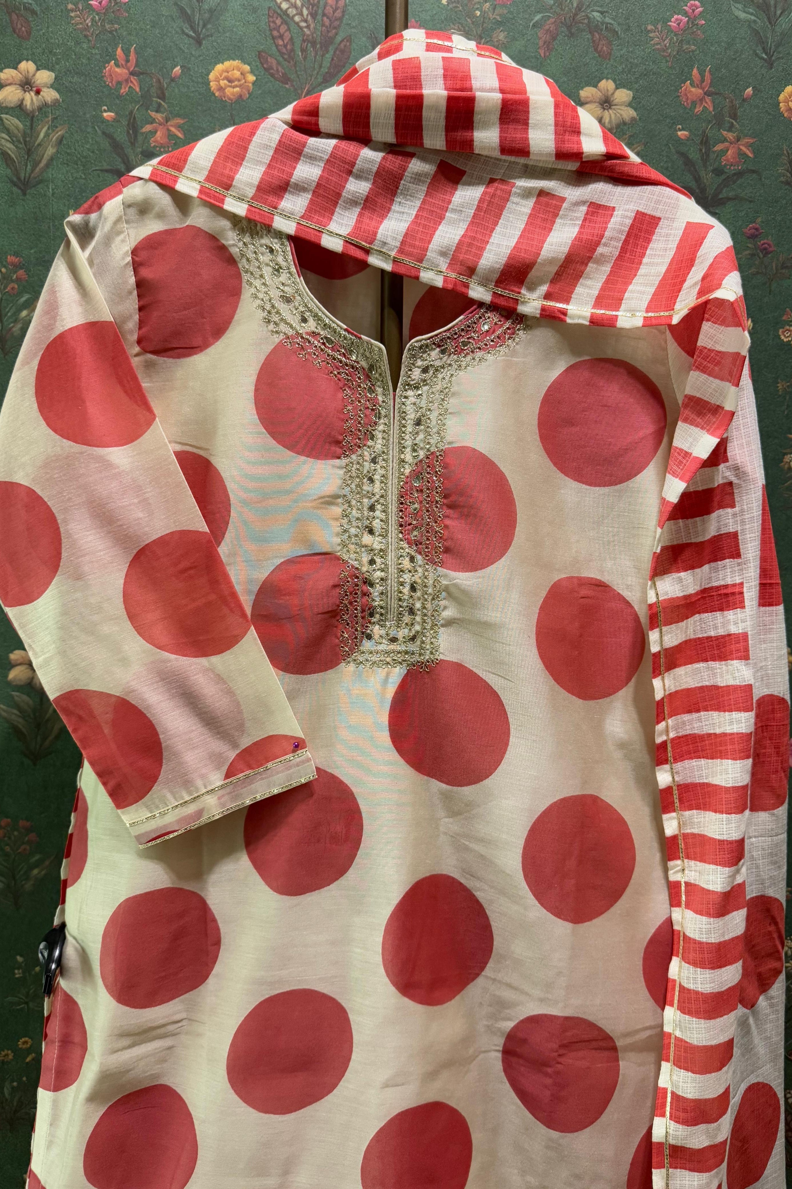 Blush Pink Polka Dots Suit Set