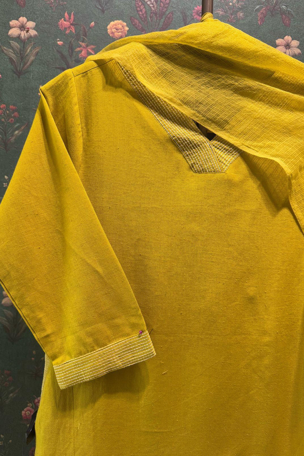 Tailored Yellow Cotton Suit Set | HER-529