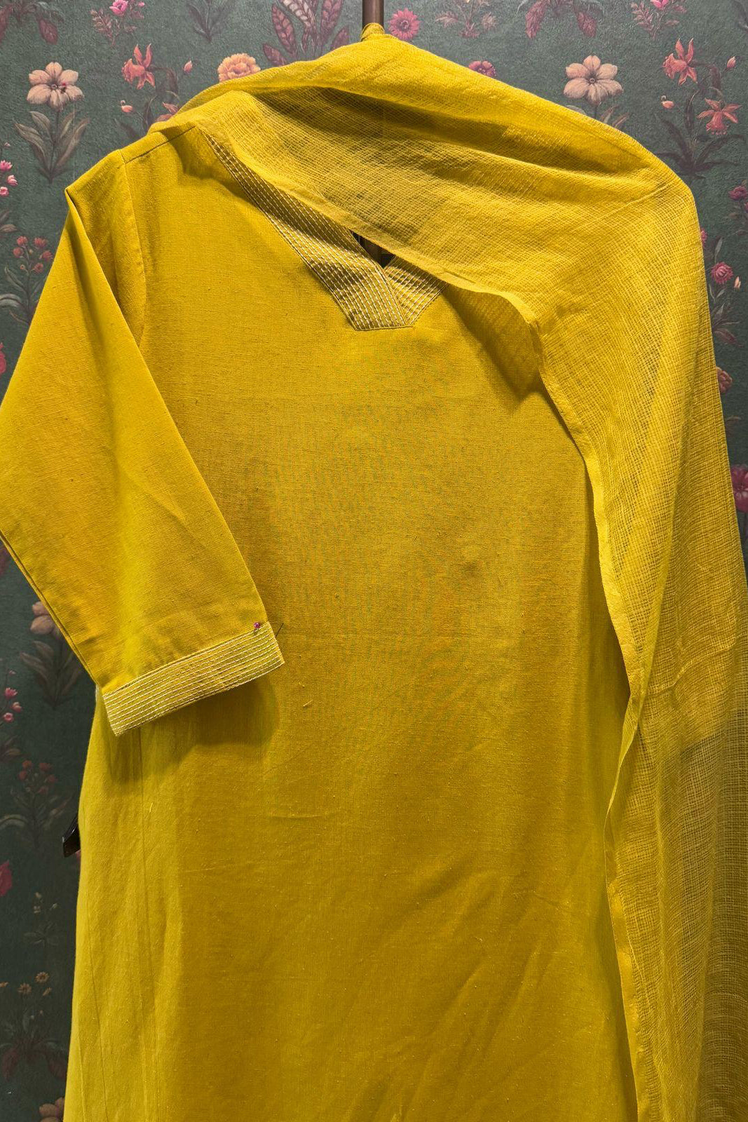 Tailored Yellow Cotton Suit Set | HER-529