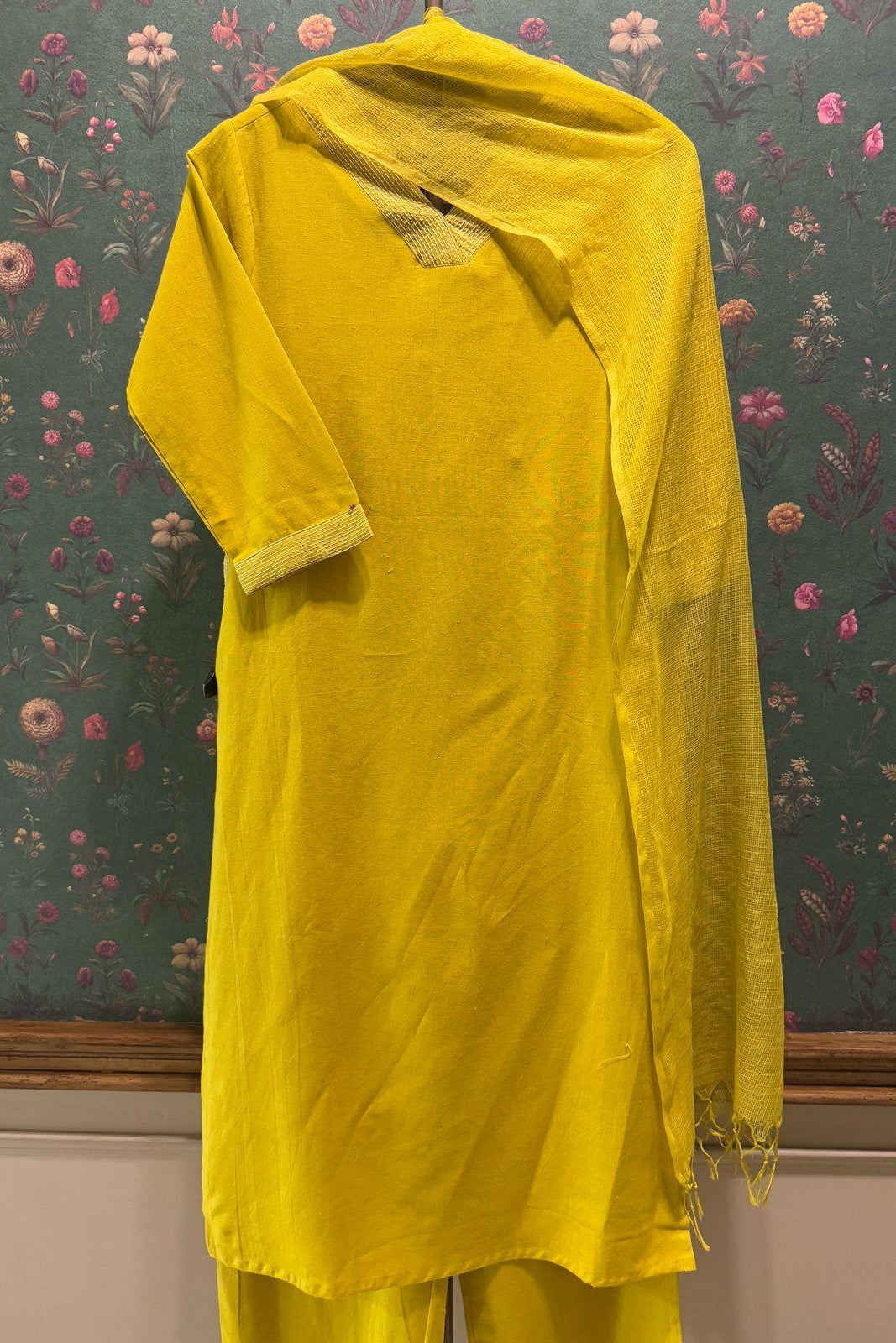 Tailored Yellow Cotton Suit Set | HER-529