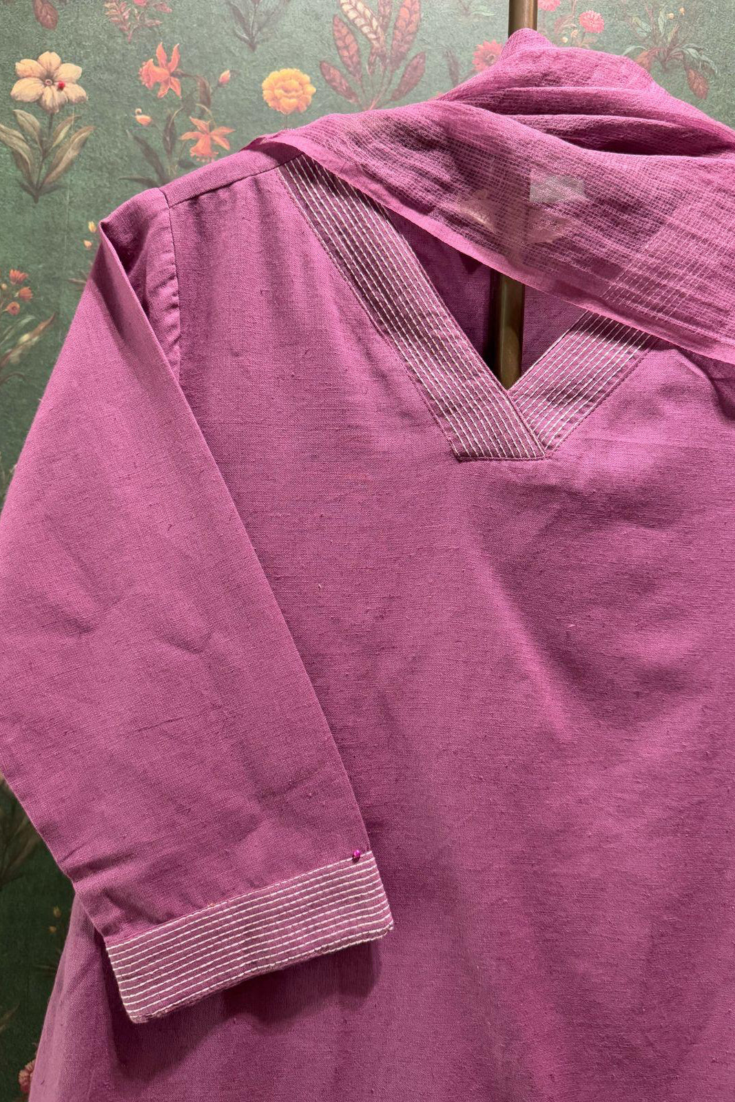 Tailored Lilac Cotton Suit Set | HER-529