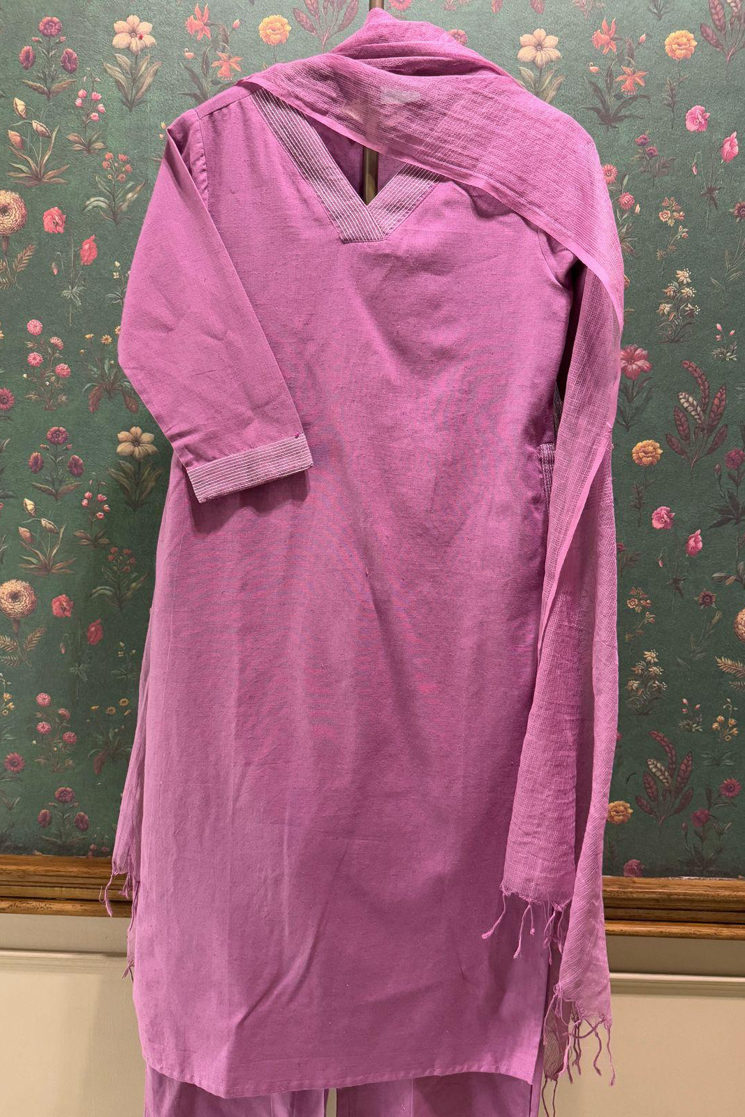 Tailored Lilac Cotton Suit Set | HER-529