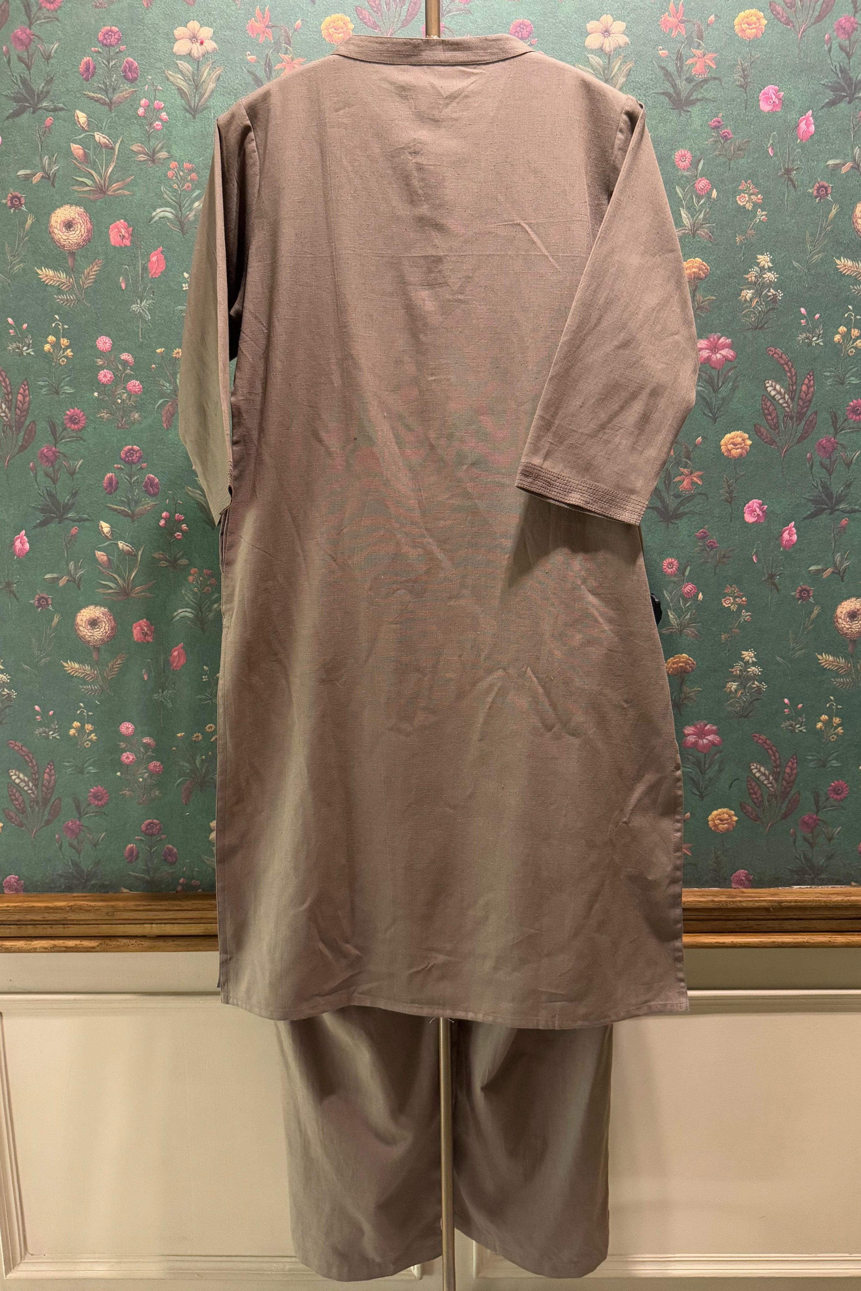 Mocha Brown Minimal Kurta/Co-ord Set | HER-527