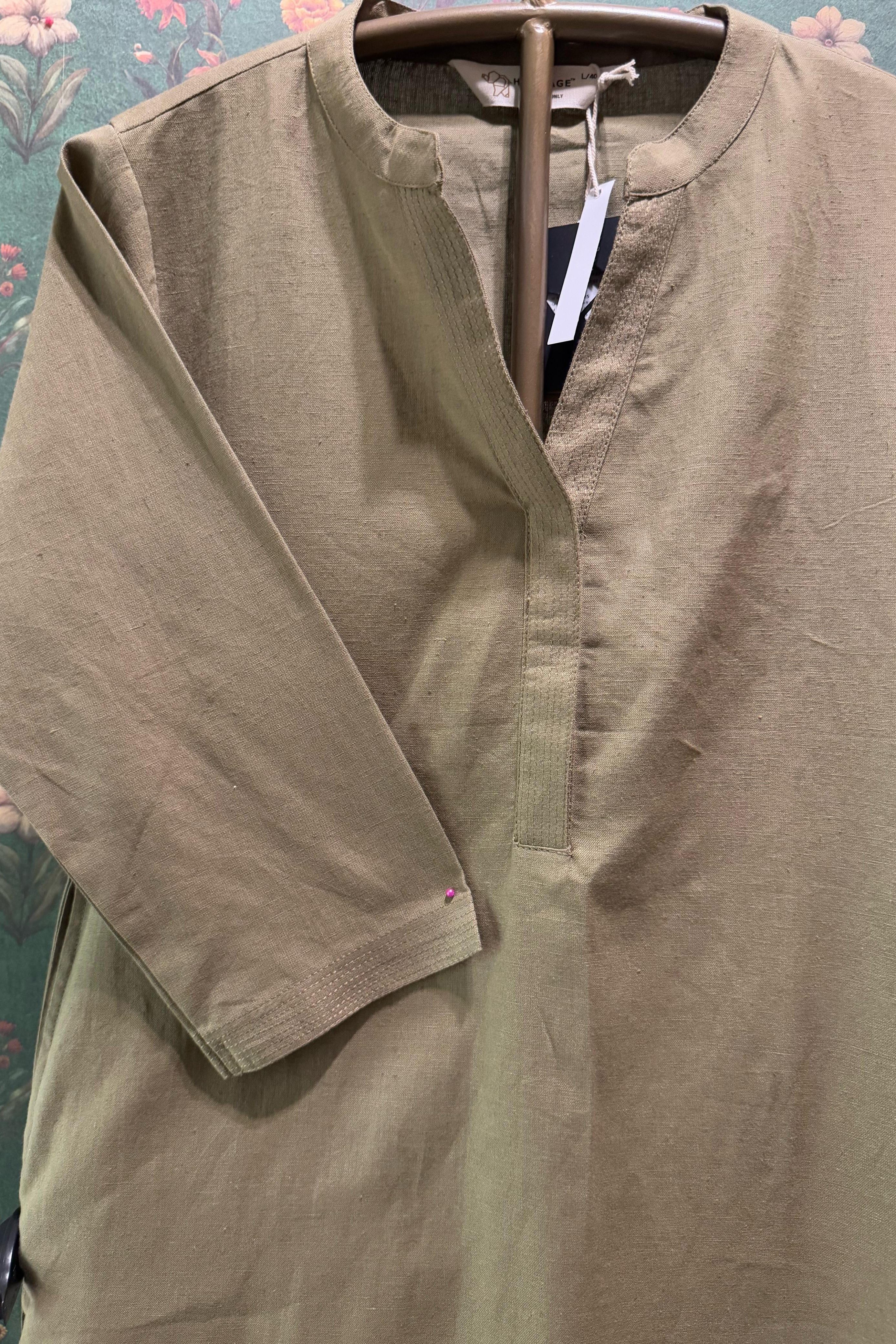 Forest Green Minimal Kurta/Co-ord Set | HER-527