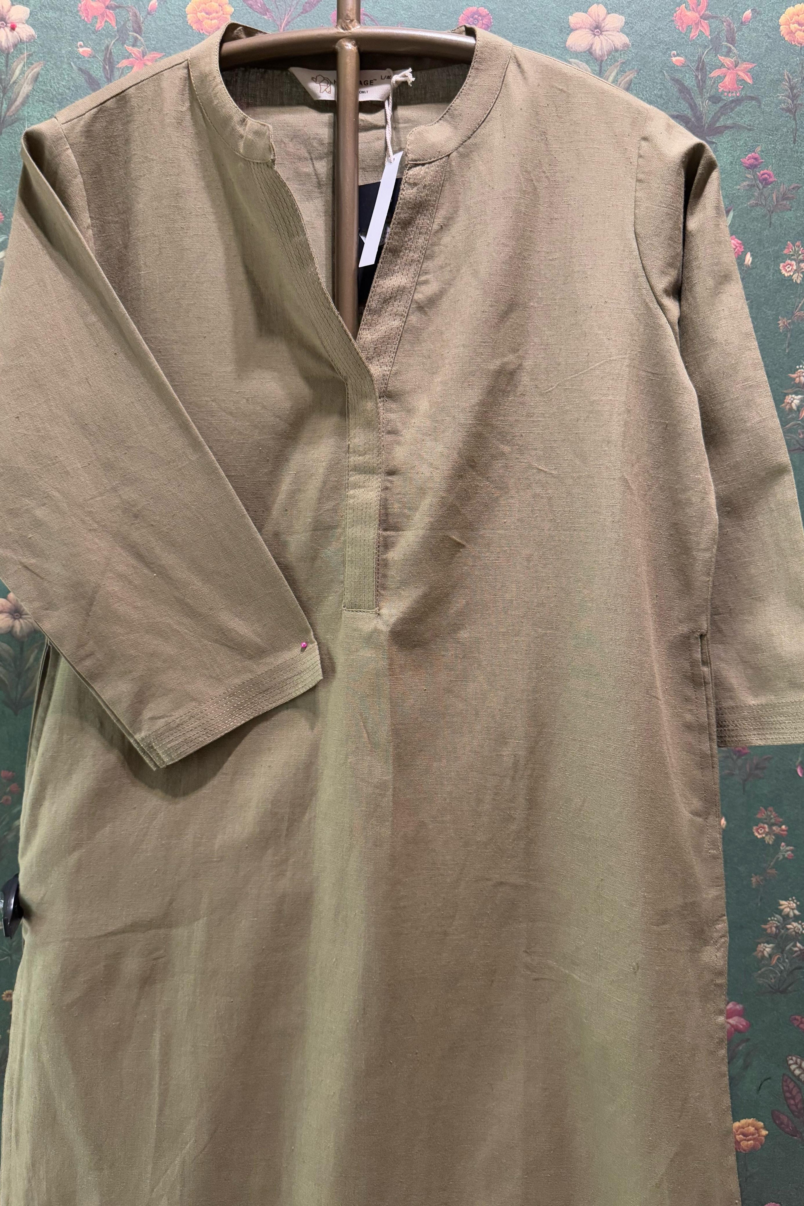 Forest Green Minimal Kurta/Co-ord Set | HER-527