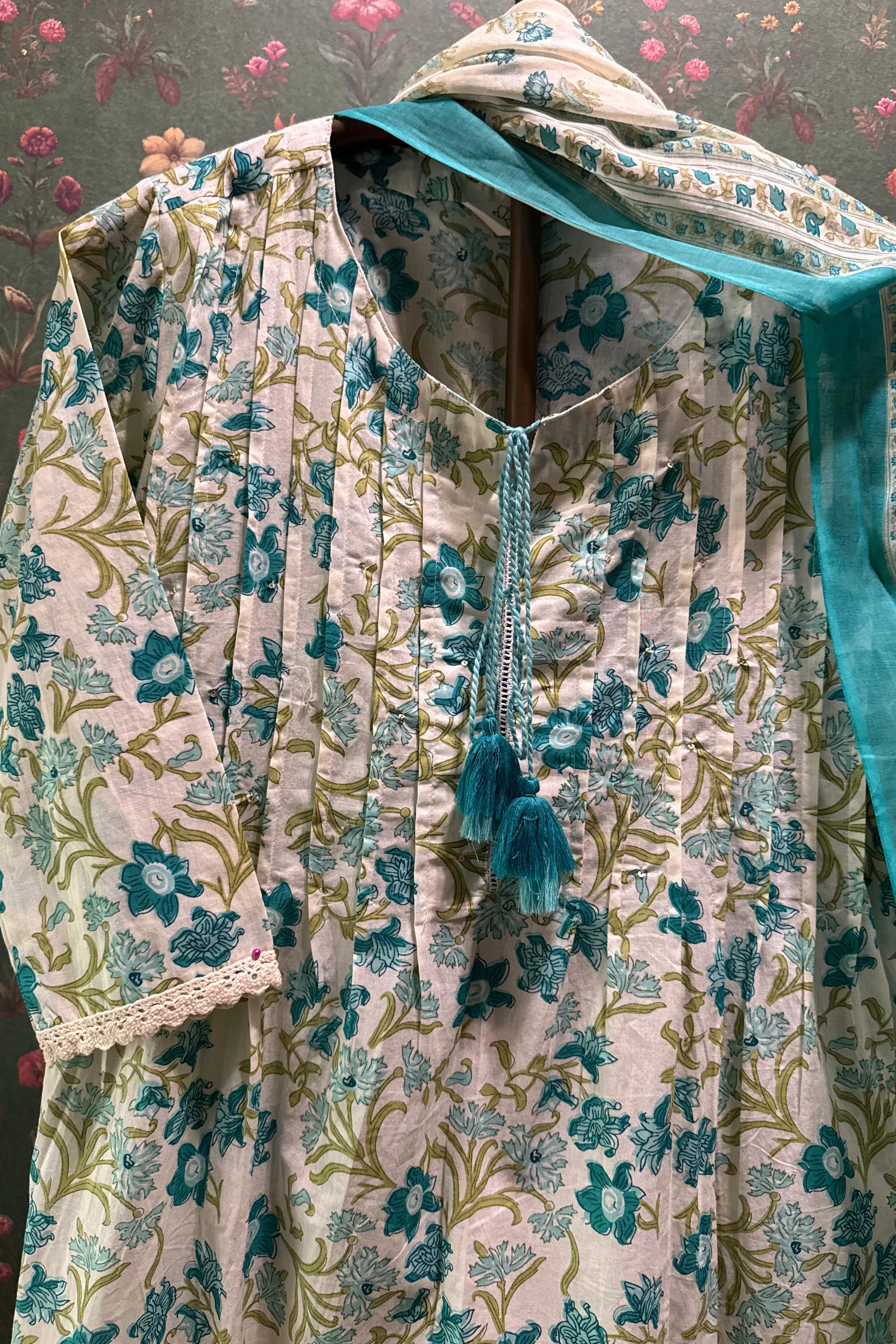 Mint Meadow Floral Suit Set