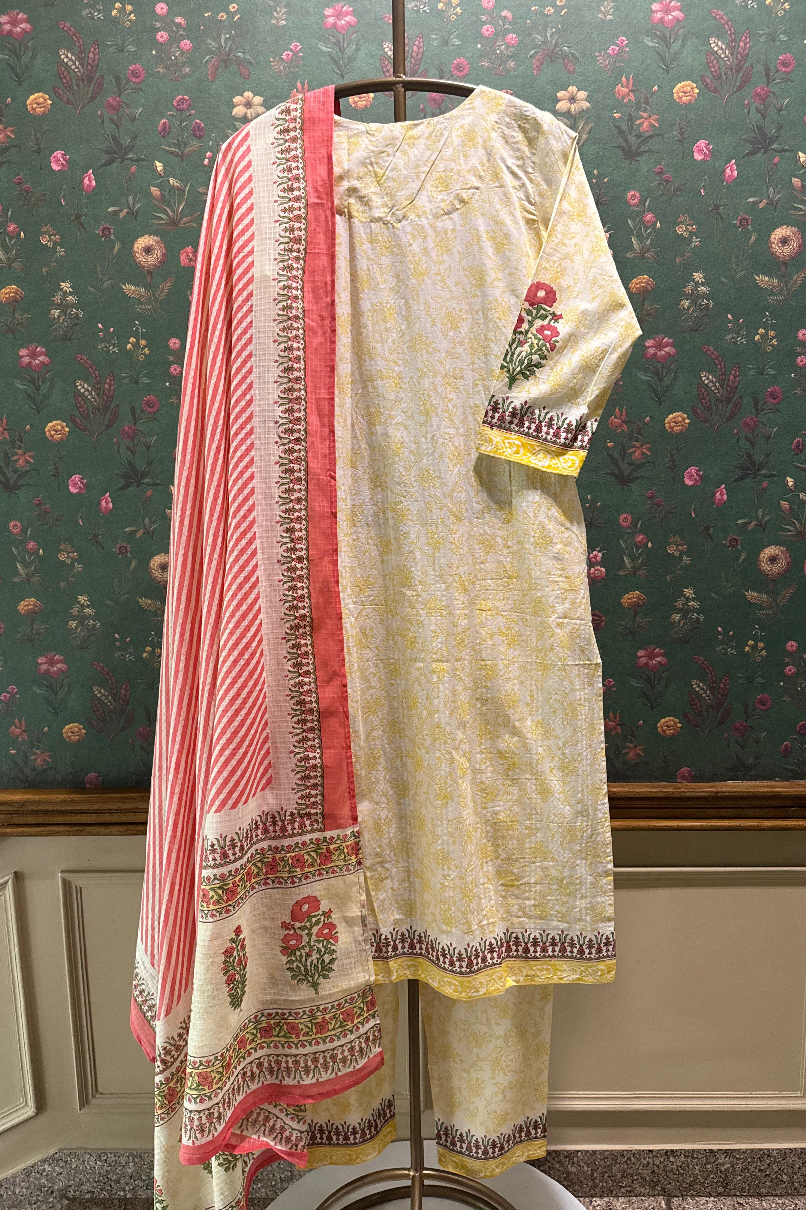 Vine Floral Cotton Suit Set