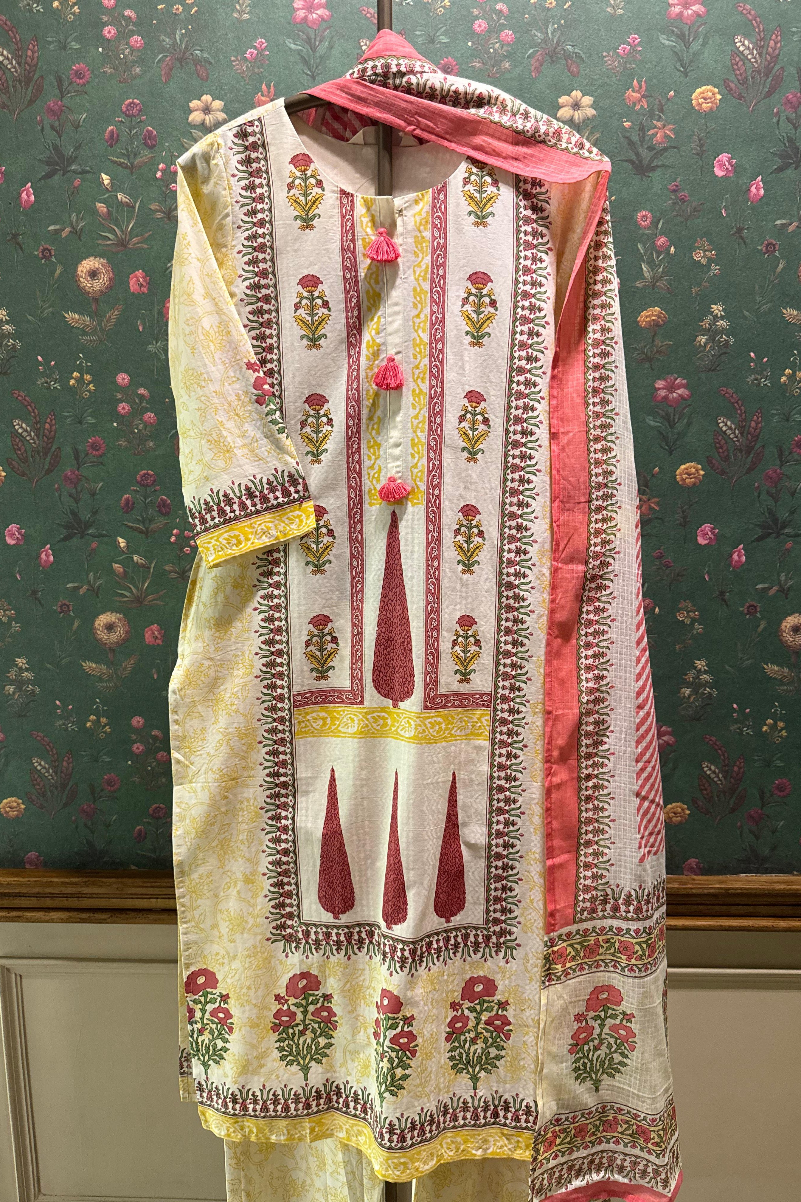 Vine Floral Cotton Suit Set