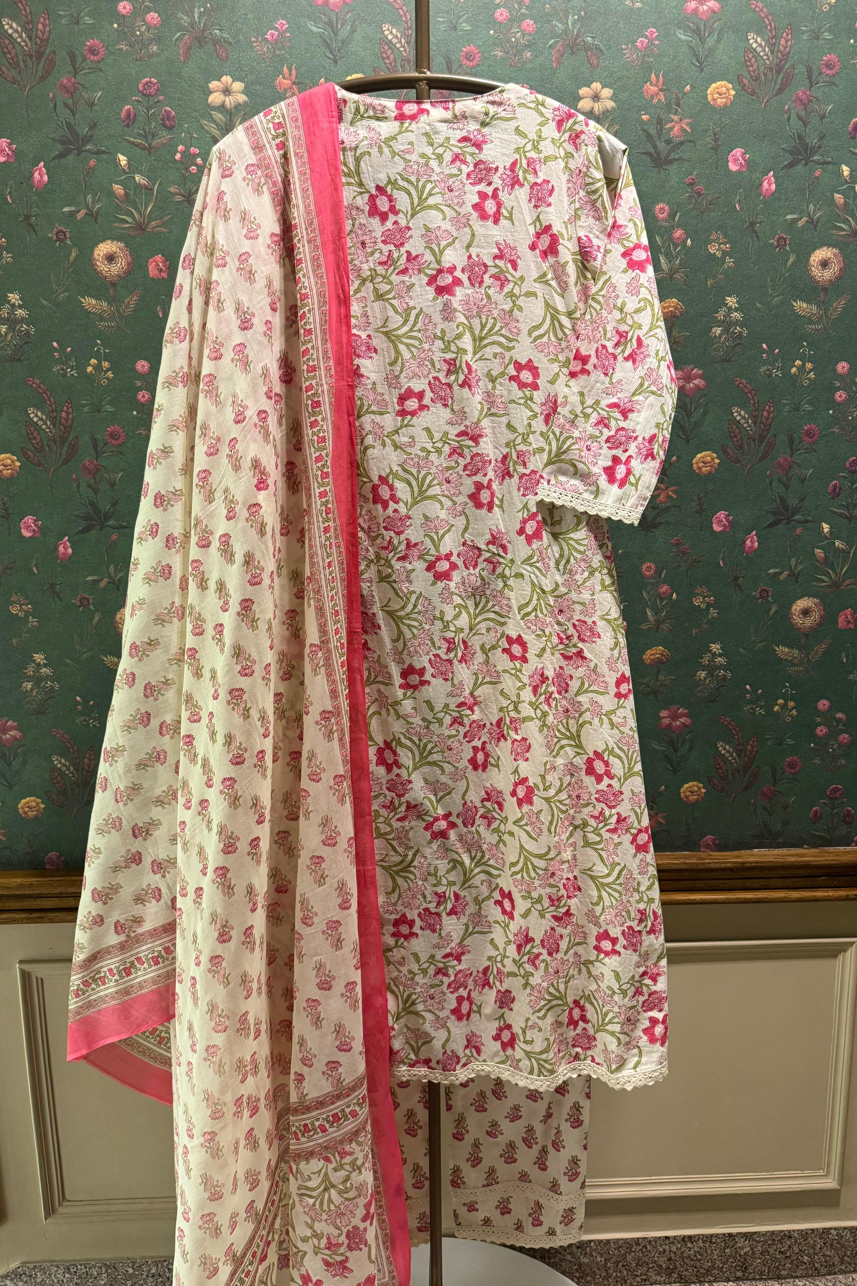 Phoolwari Pintuck Cotton Suit Set