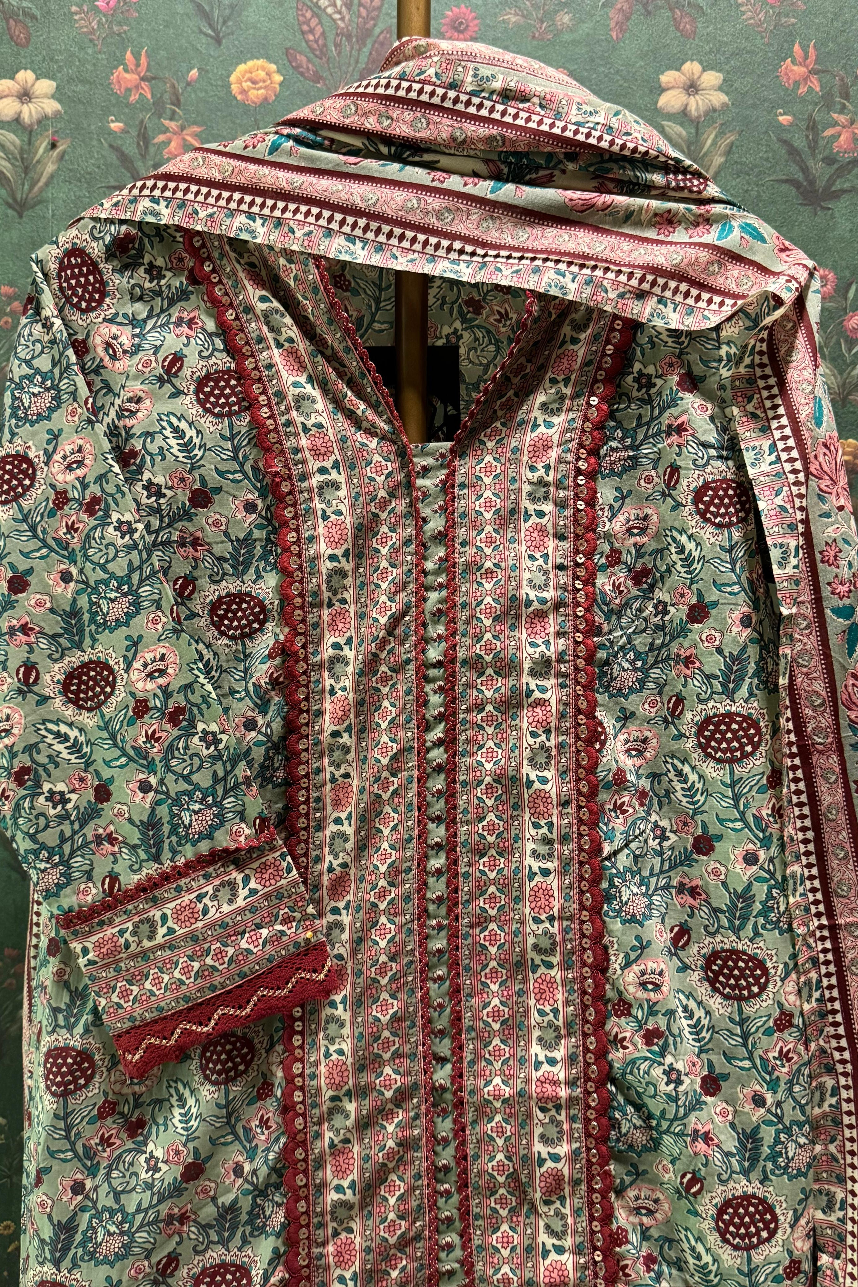 Vintage Bloom Printed Suit Set