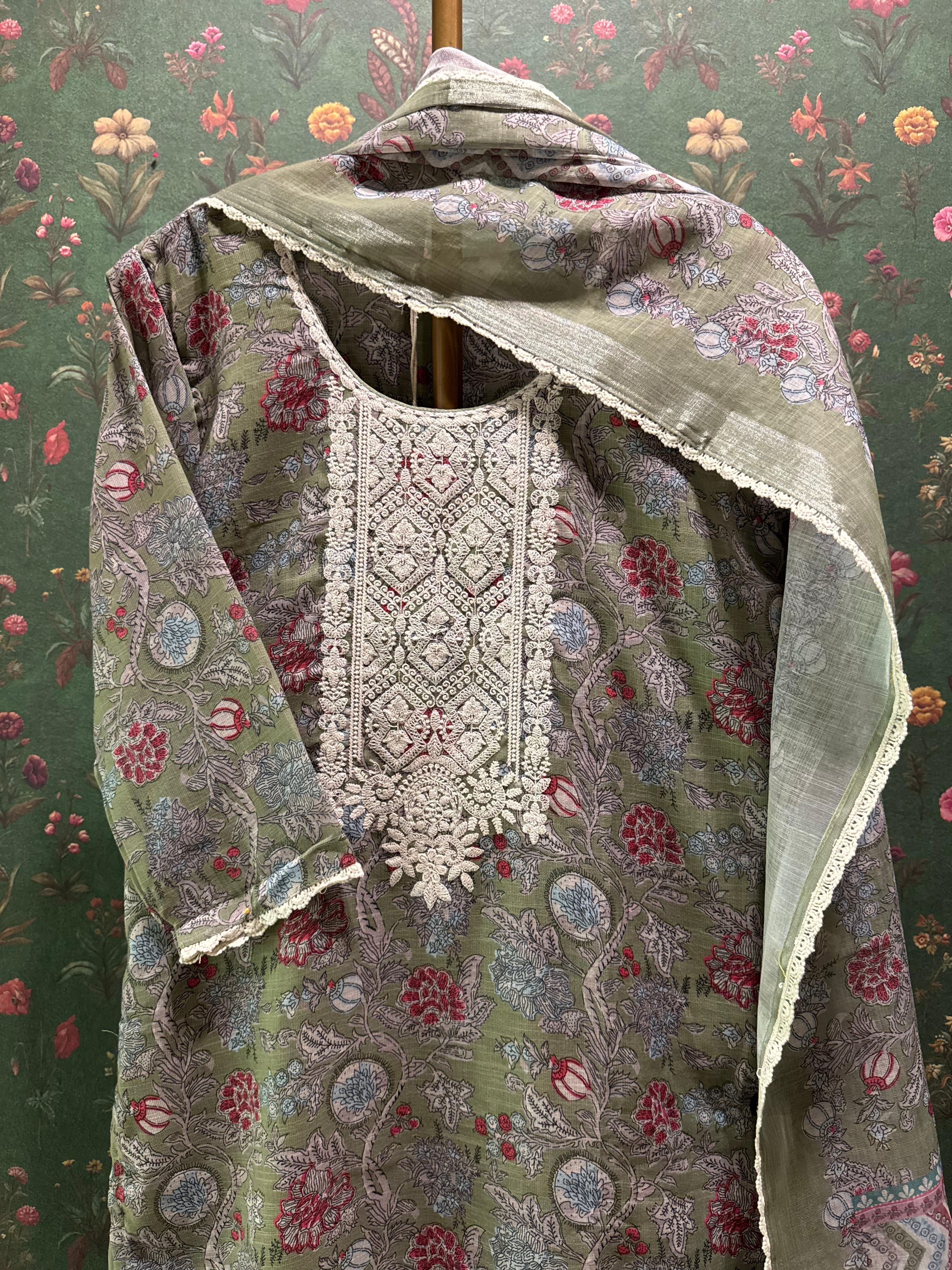 Zaitoon Zari Embroidered Lawn Suit Set | HER-244