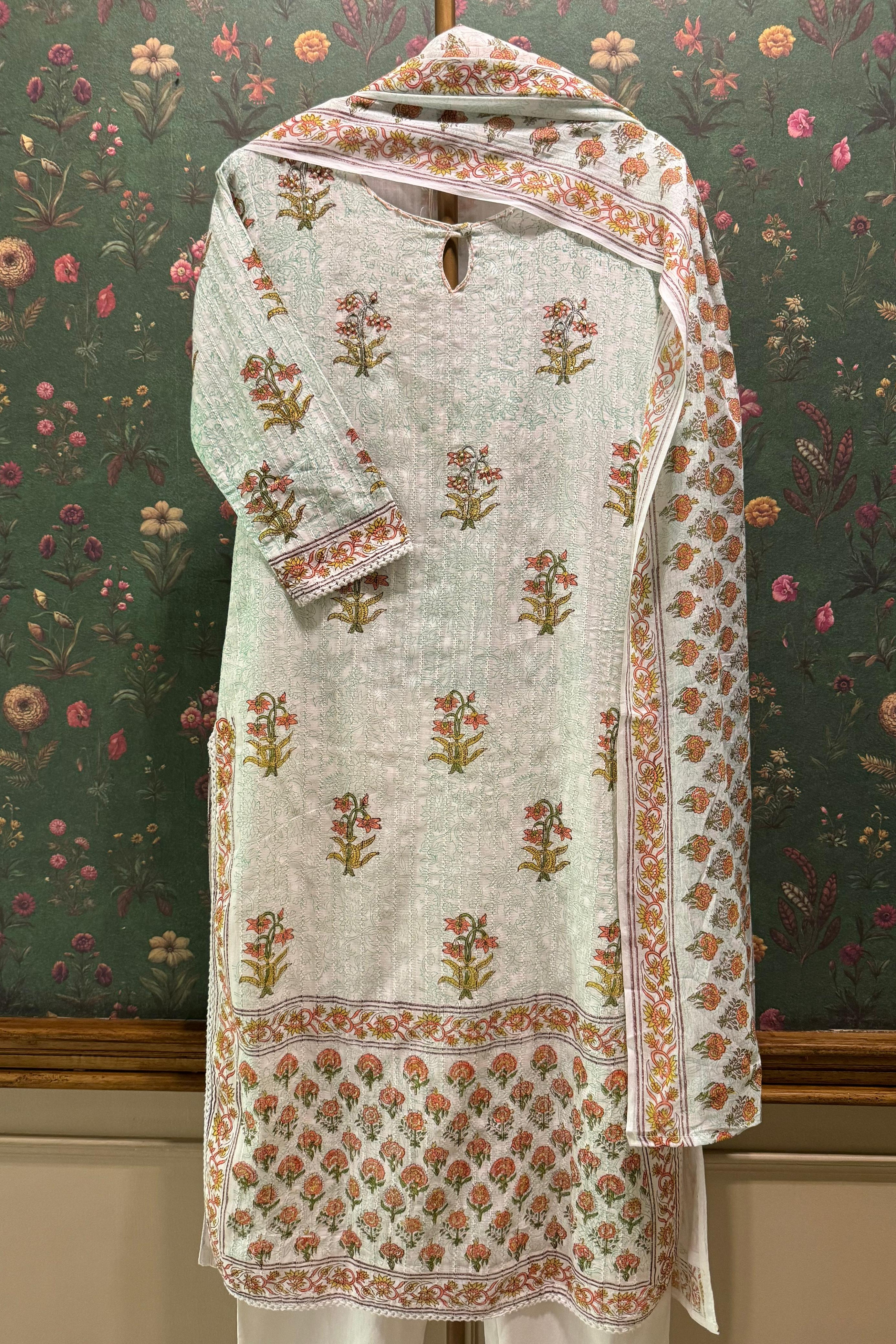 Gul Handblock Cotton Suit Set