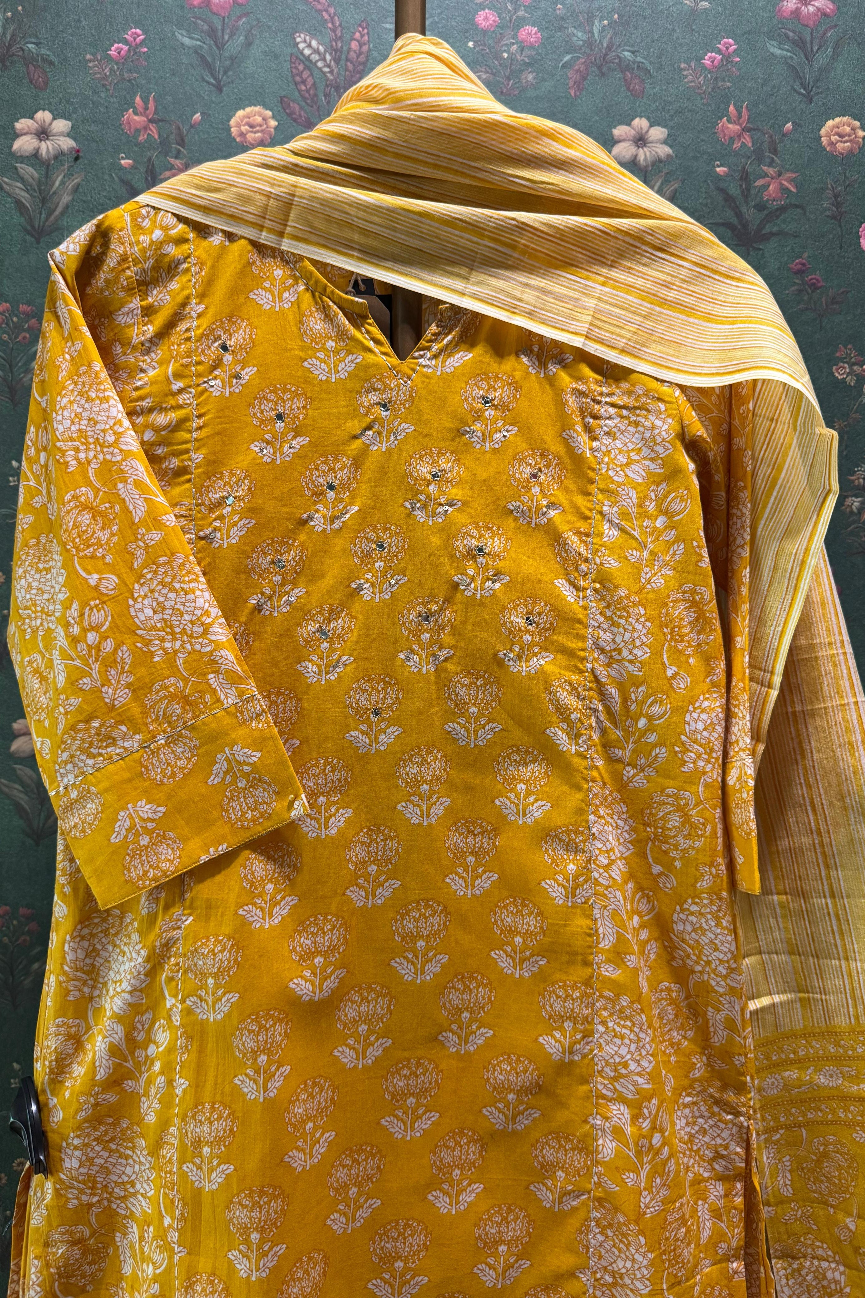 Marigold Heritage Cotton Suit Set | HER-381