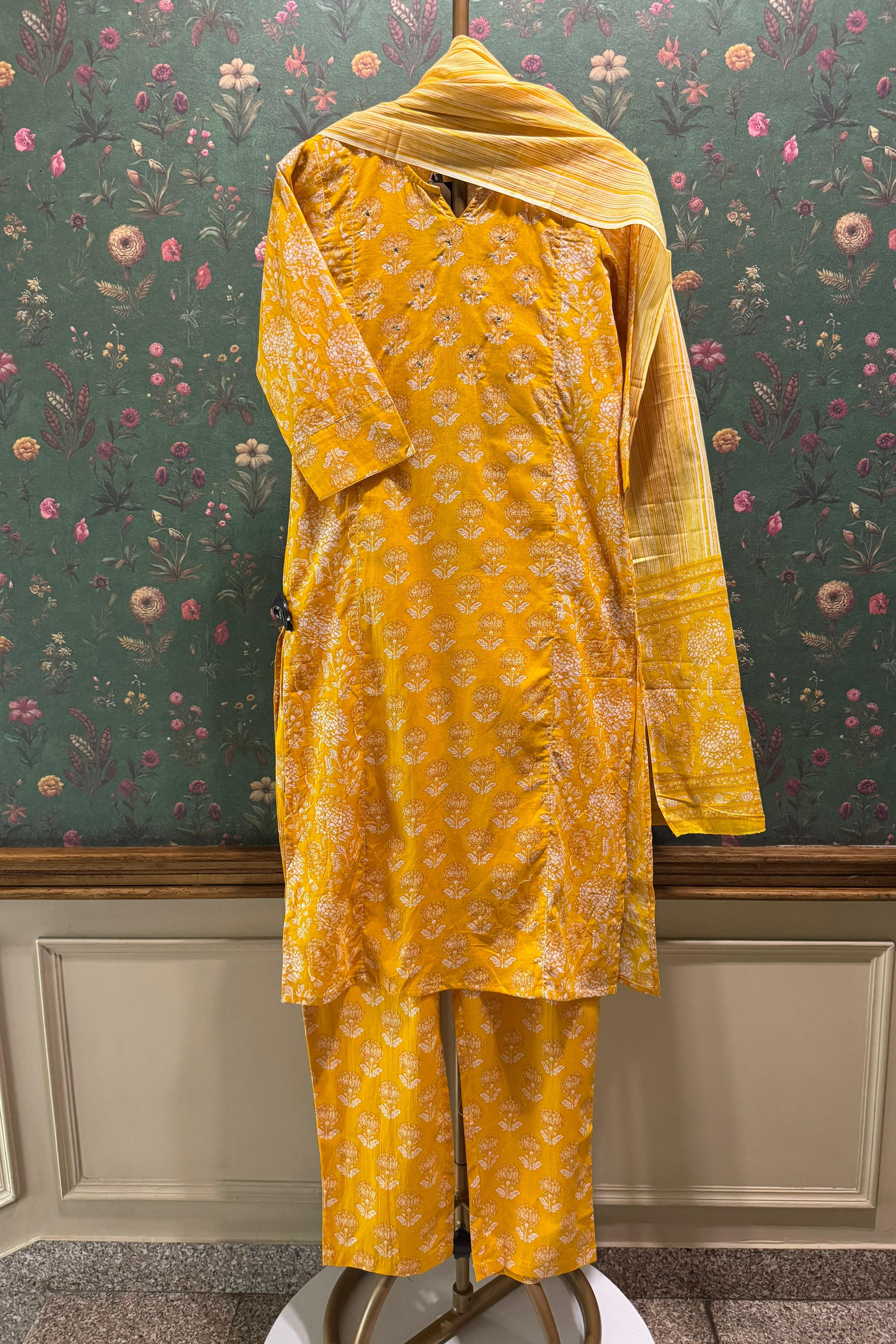 Marigold Heritage Cotton Suit Set | HER-381