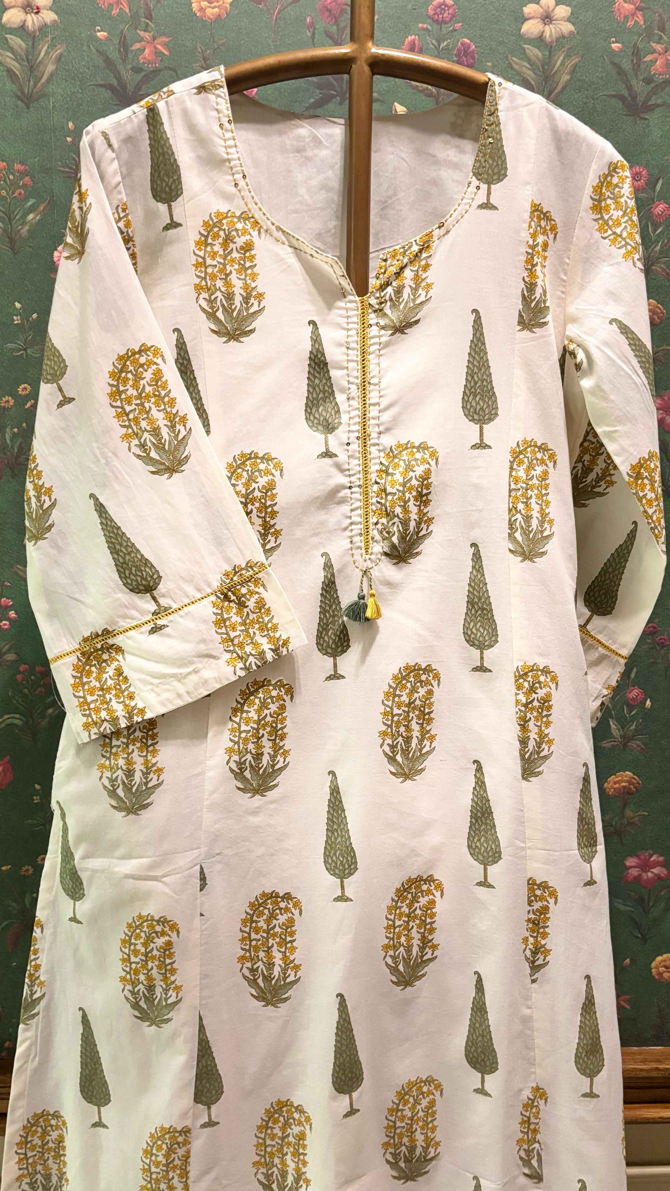 Paisley Hand-block Cotton Kurta/Co-ord Set