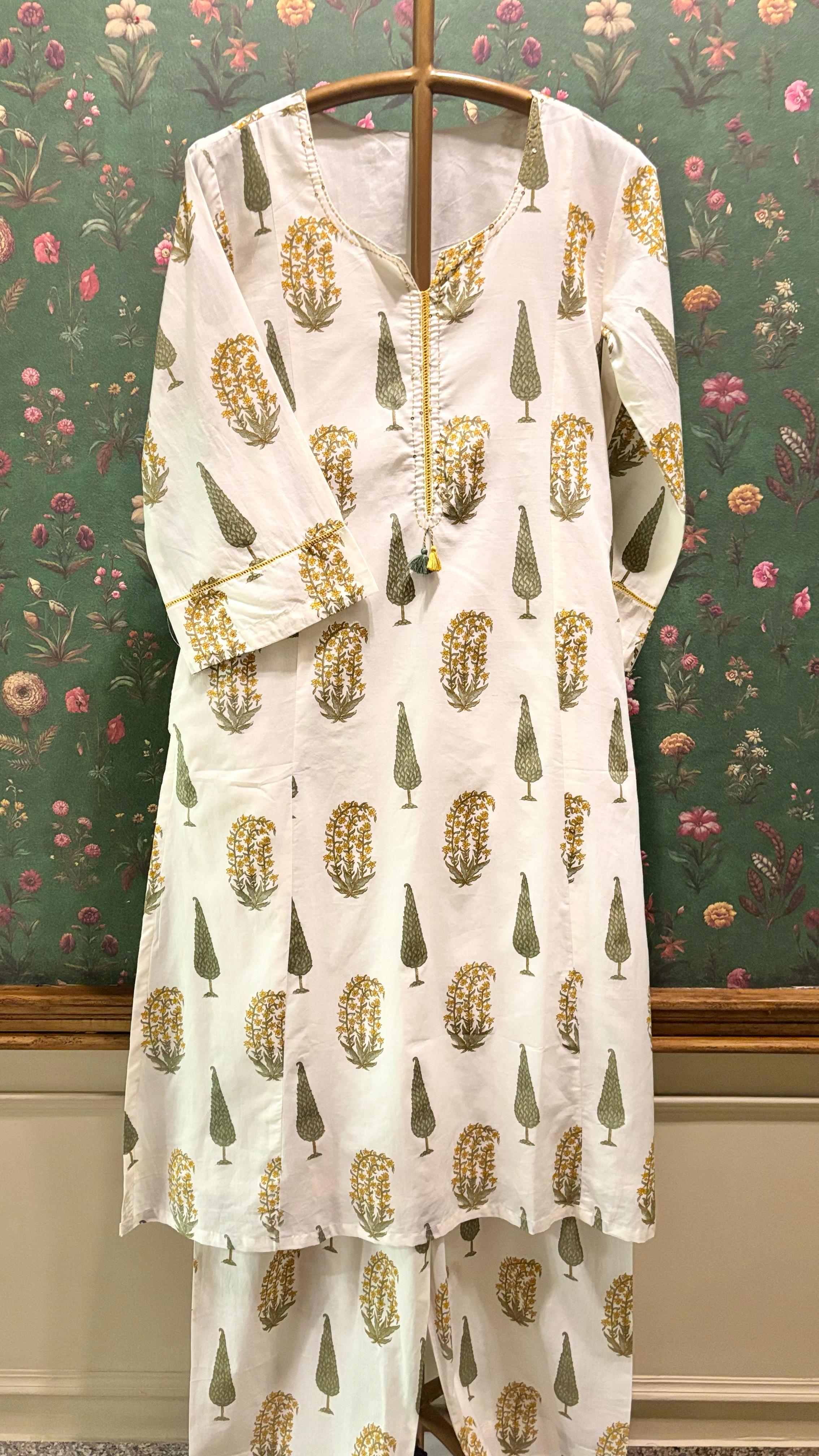 Paisley Hand-block Cotton Kurta/Co-ord Set