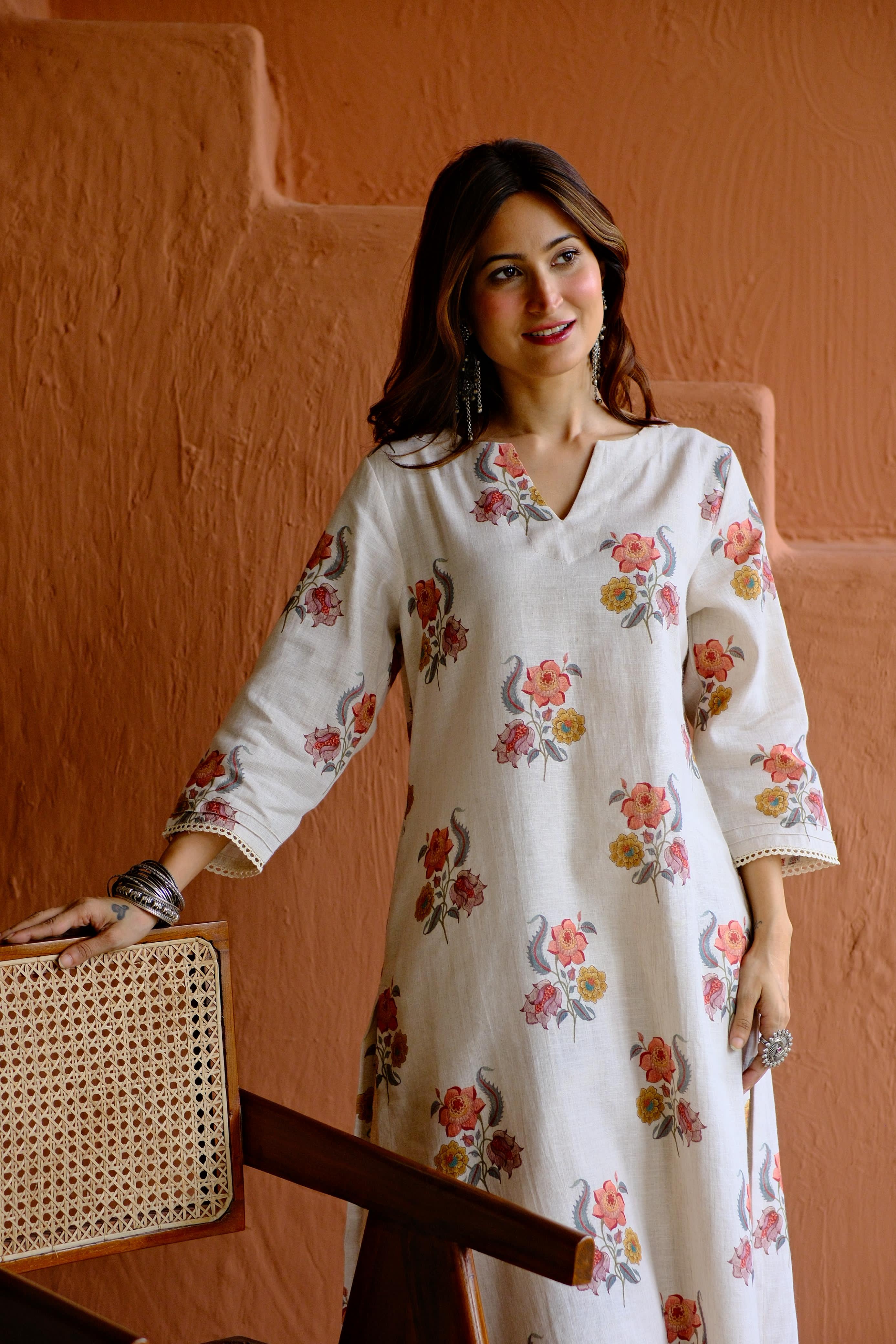 Gulbagh Pure Linen Co-ord/Kurta Set