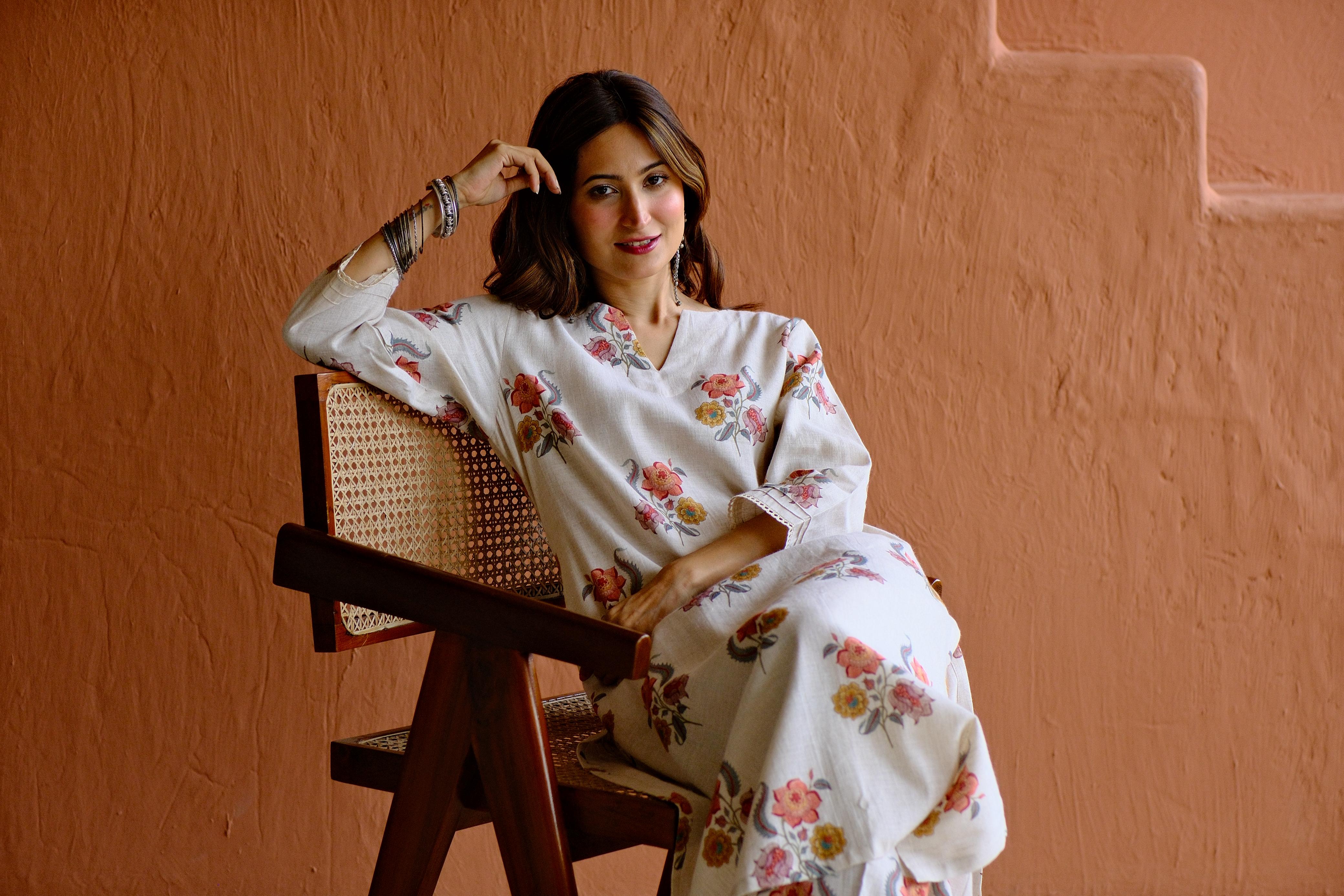 Gulbagh Pure Linen Co-ord/Kurta Set