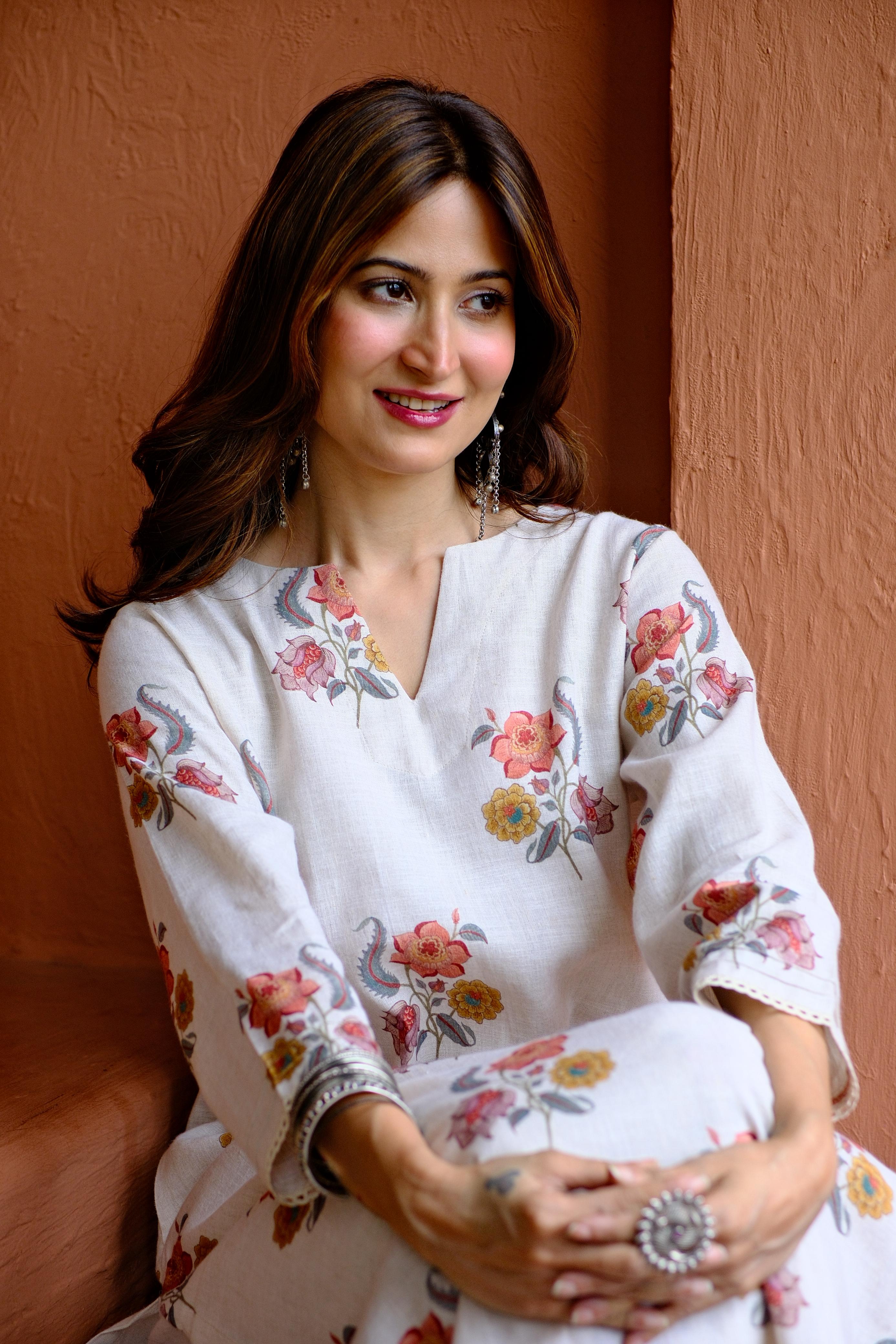 Gulbagh Pure Linen Co-ord/Kurta Set