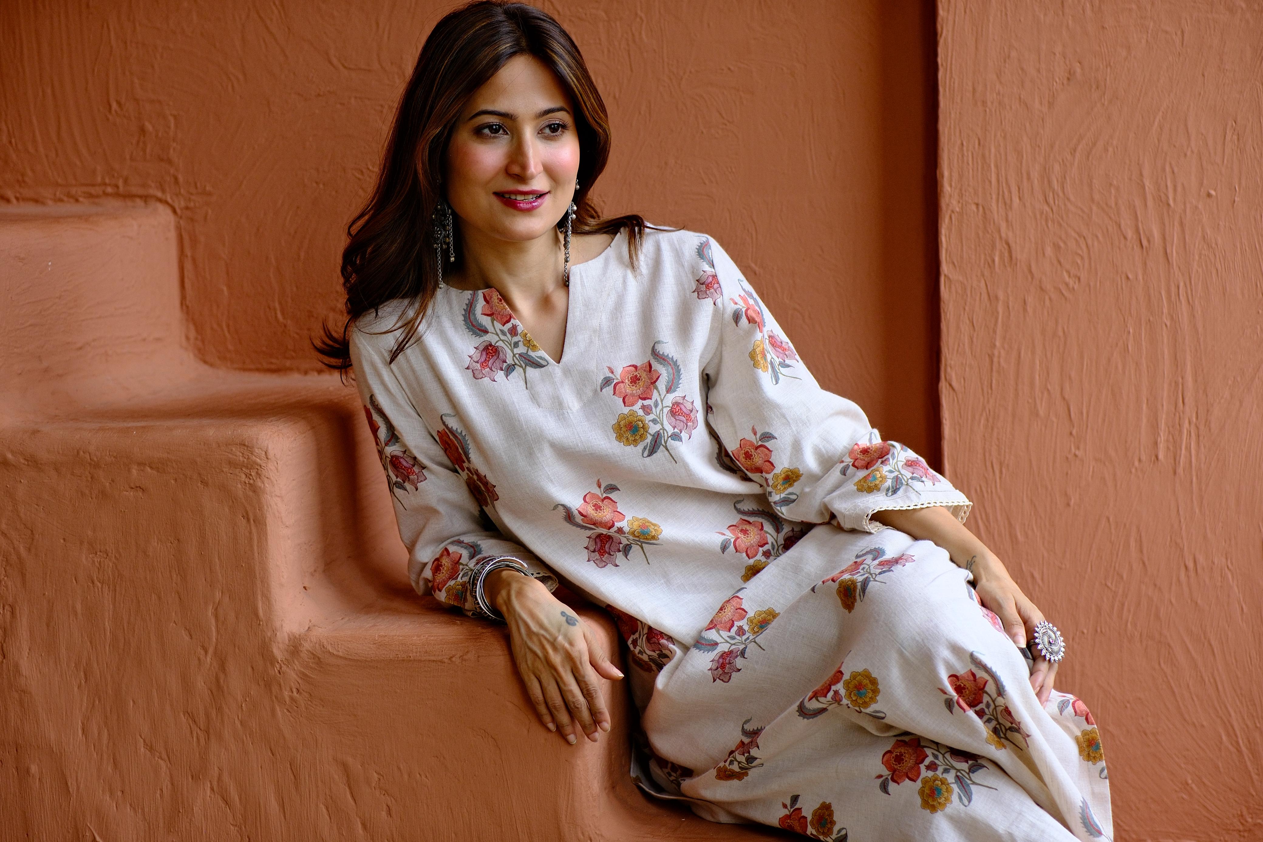 Gulbagh Pure Linen Co-ord/Kurta Set