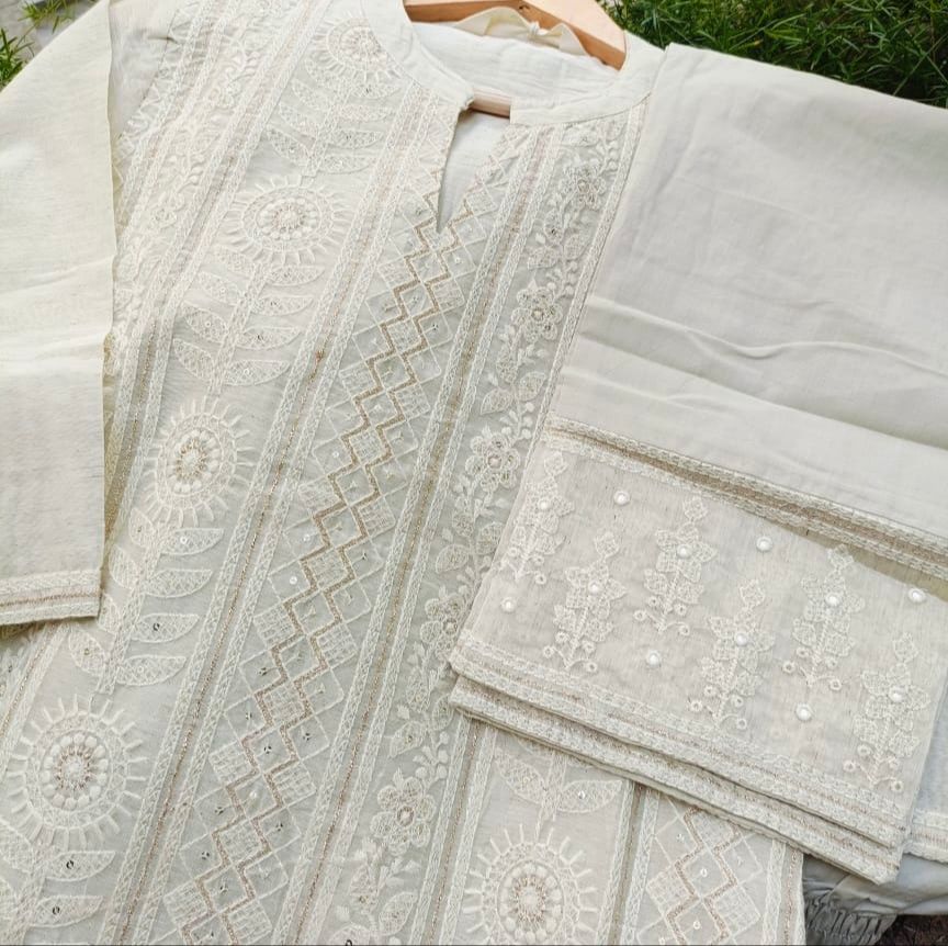 Chikankari Chanderi Kurta/Co-ord Set | HER-122