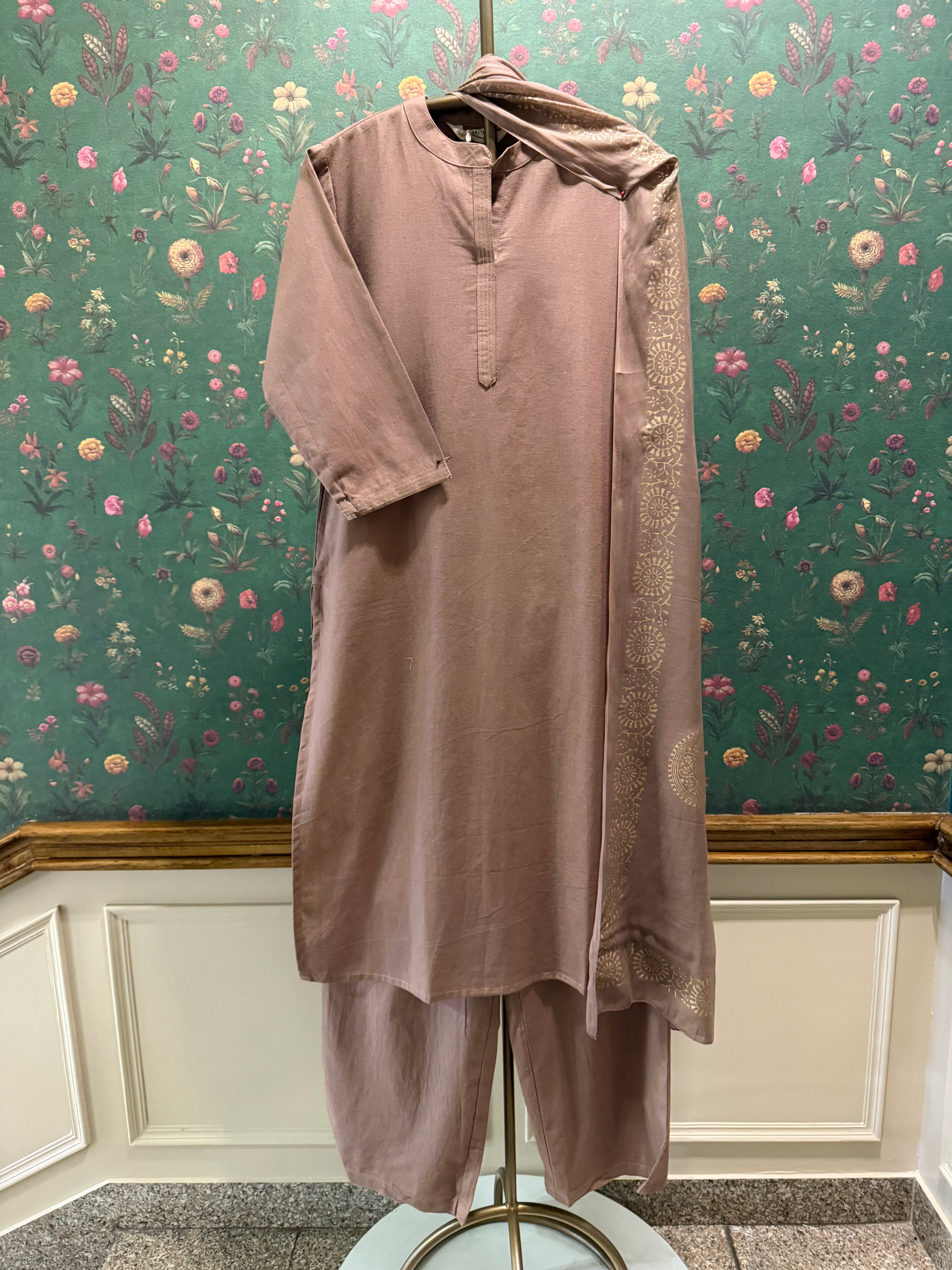 Dusty Rose Pink Minimal Suit Set | HER-704
