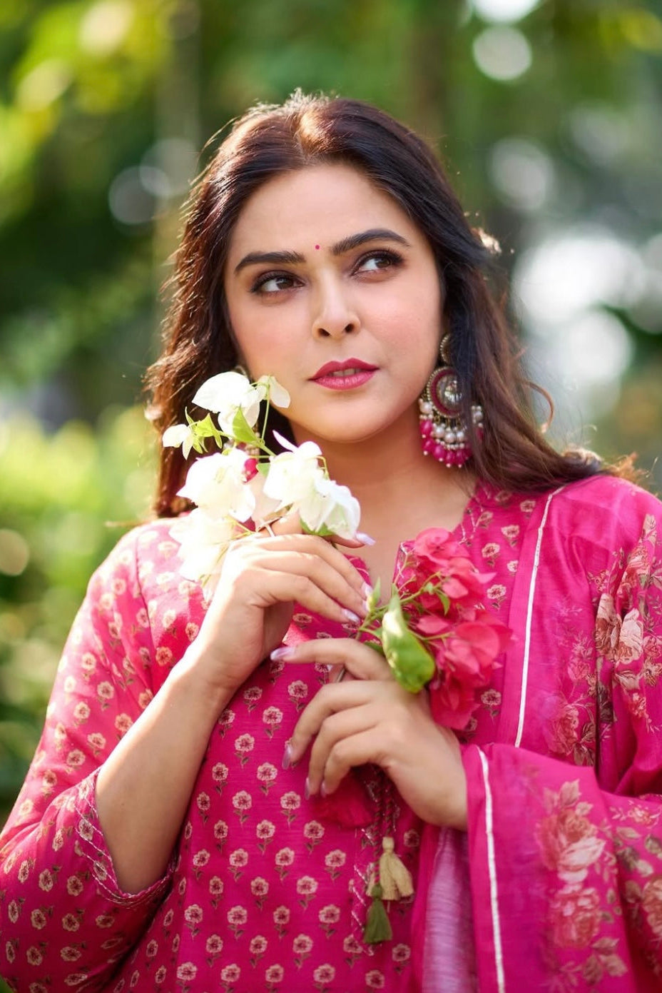 Dark Pink Chanderi Suit Set | HER-410