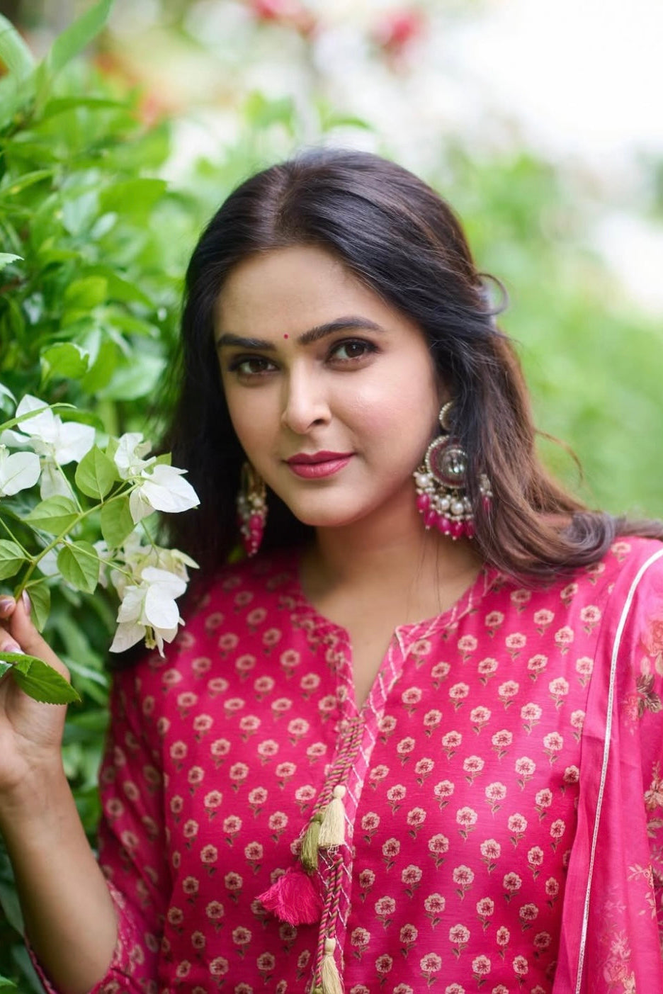 Dark Pink Chanderi Suit Set | HER-410