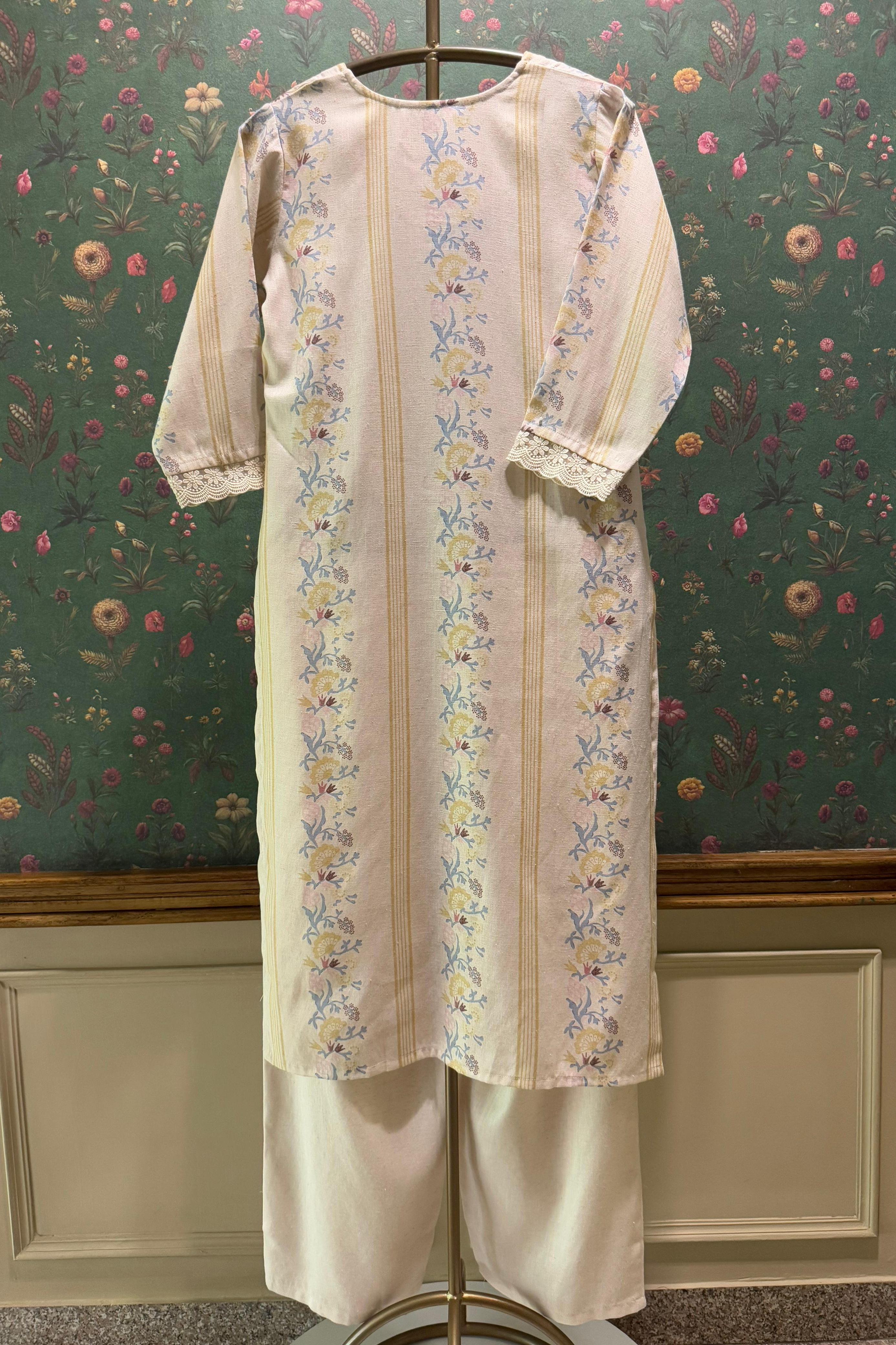 Gulzaar Yellow Handloom Cotton Kurta/Co-ord Set | HER-532