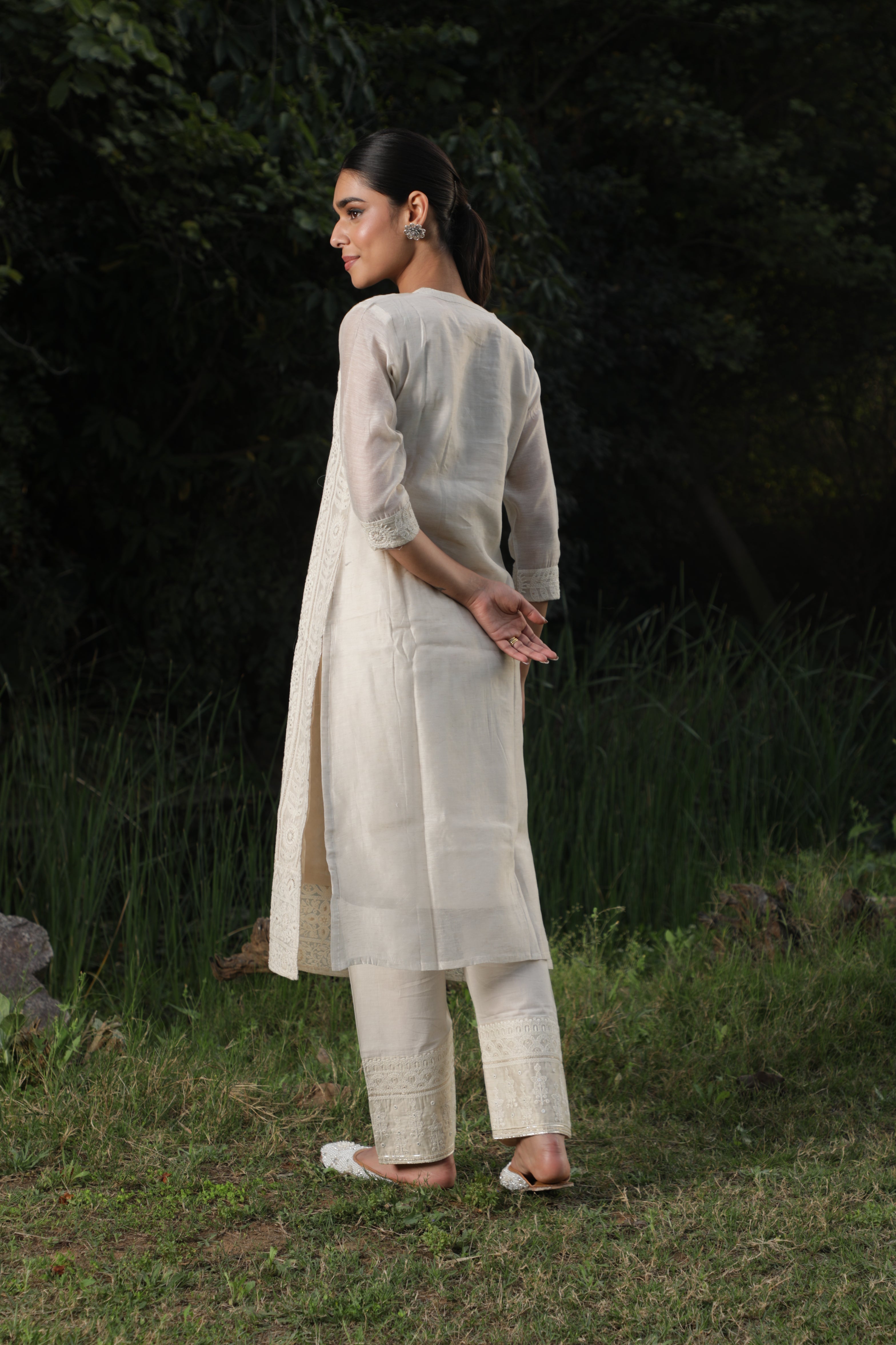 Chikankari Chanderi Kurta/Co-ord Set | HER-122