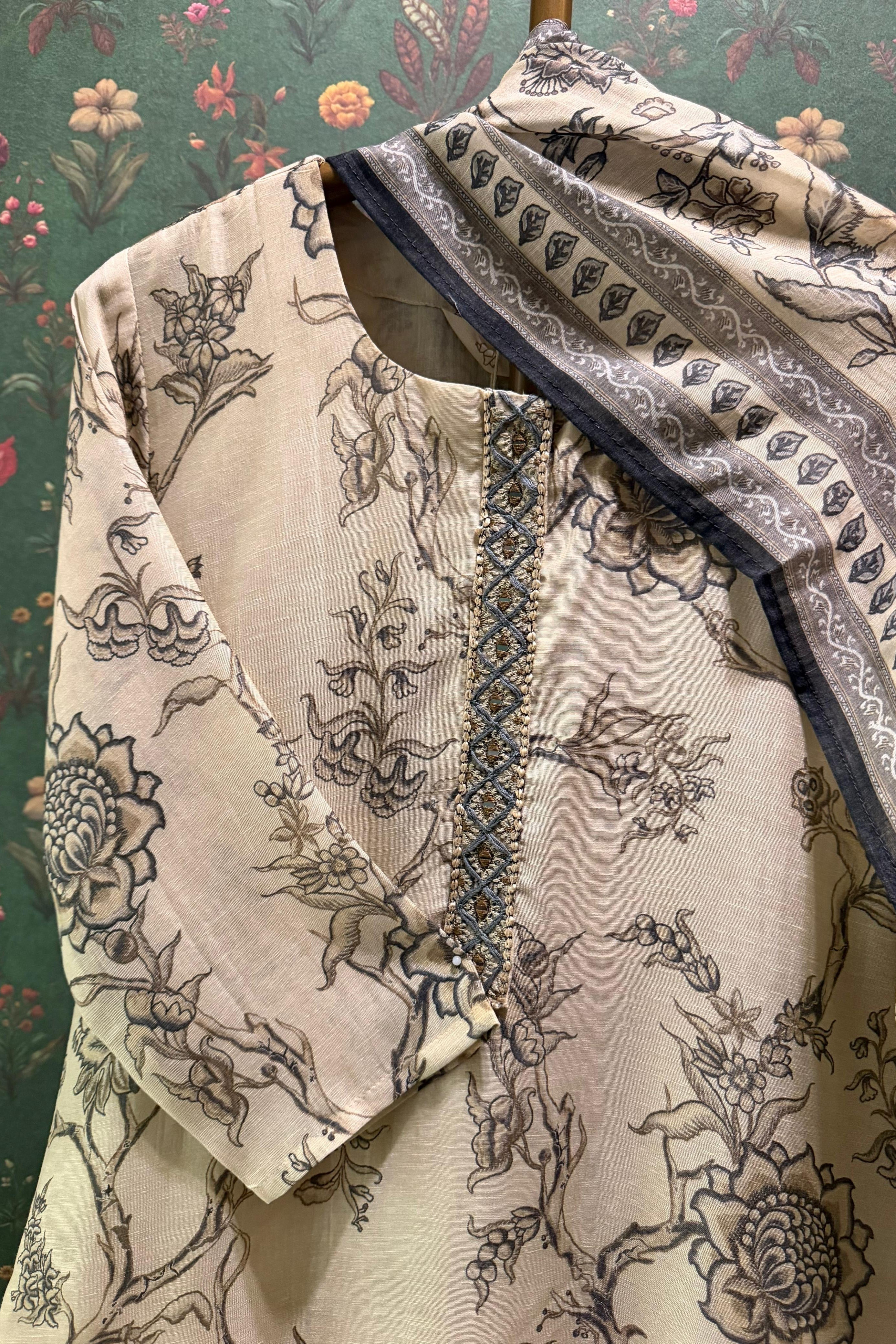 Neerja Botanical Cotton Linen Suit Set | HER-601