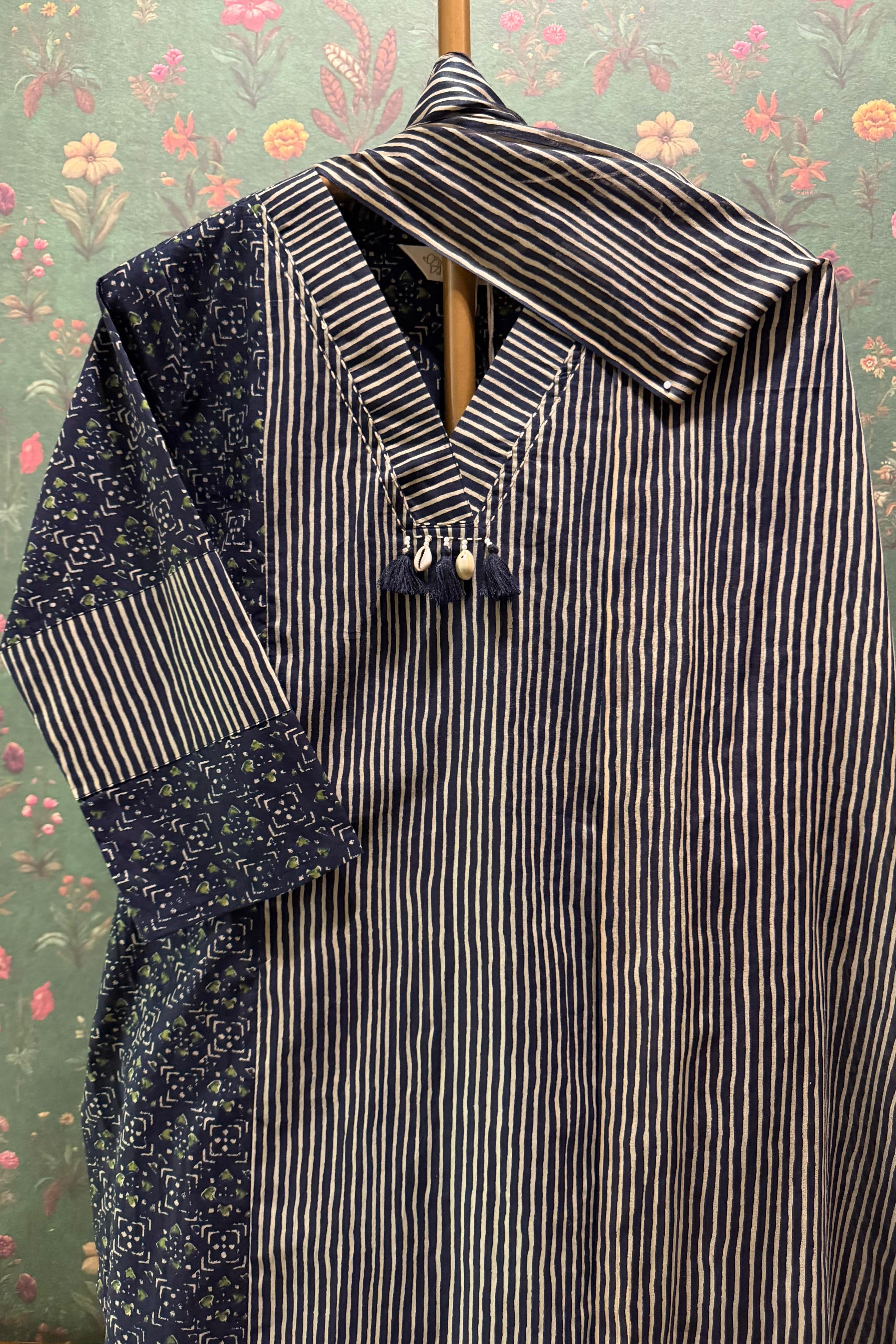 Rekha Ajrakh Blue Suit Set | HER-678