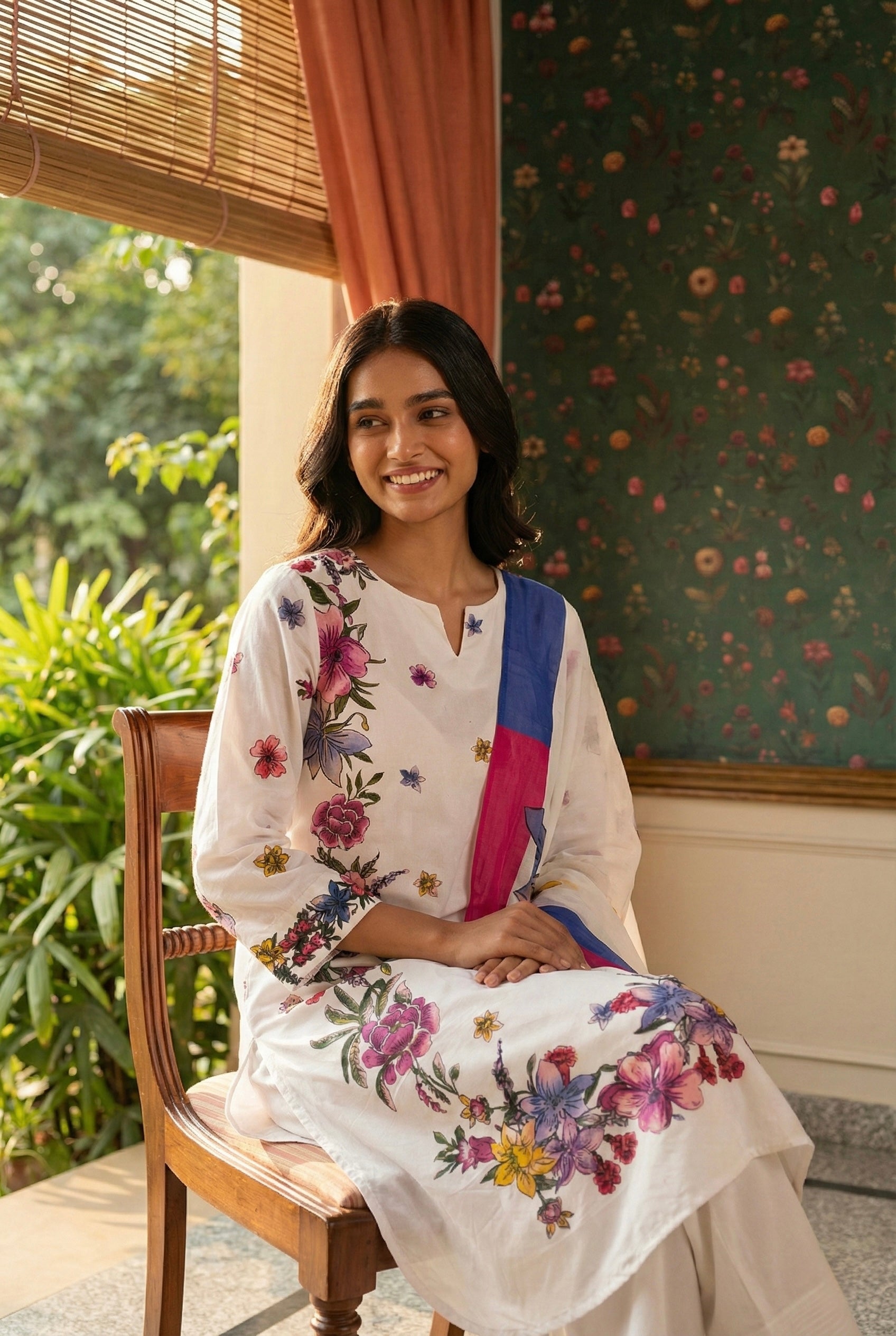 Gulnoor Ivory Bloom Suit Set | HER-745