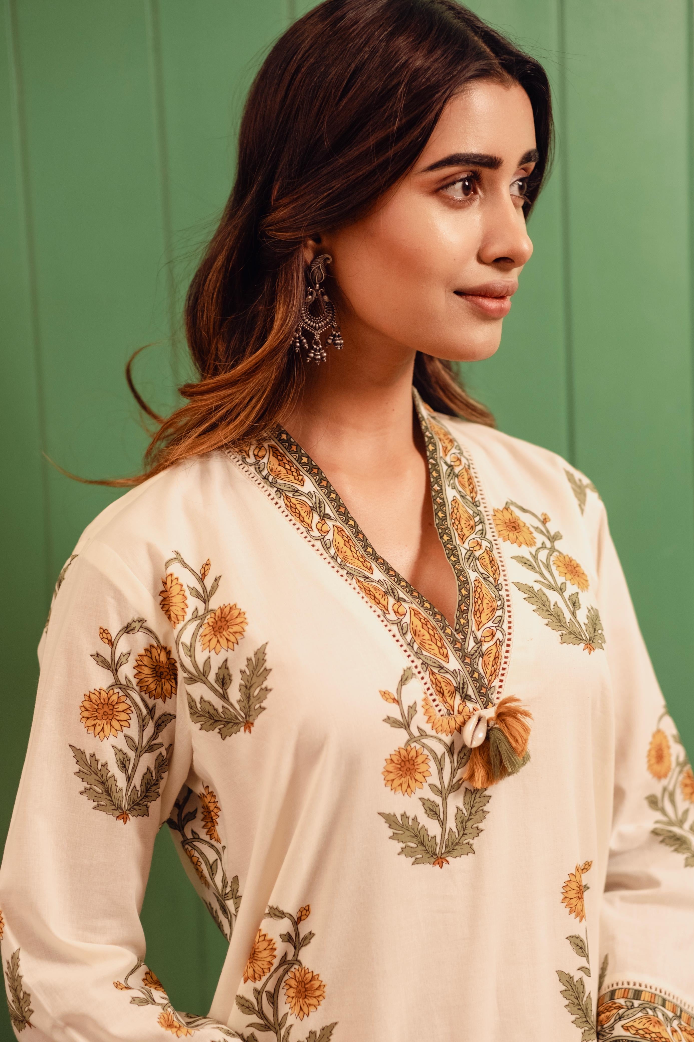 Marigold Whispers Cotton Kurta/Co-ord Set | HER-504