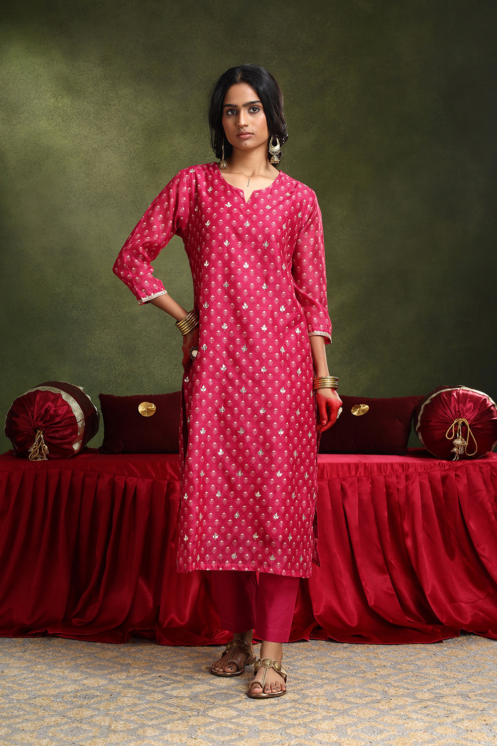 Pink Chanderi Suit Set | HER-405