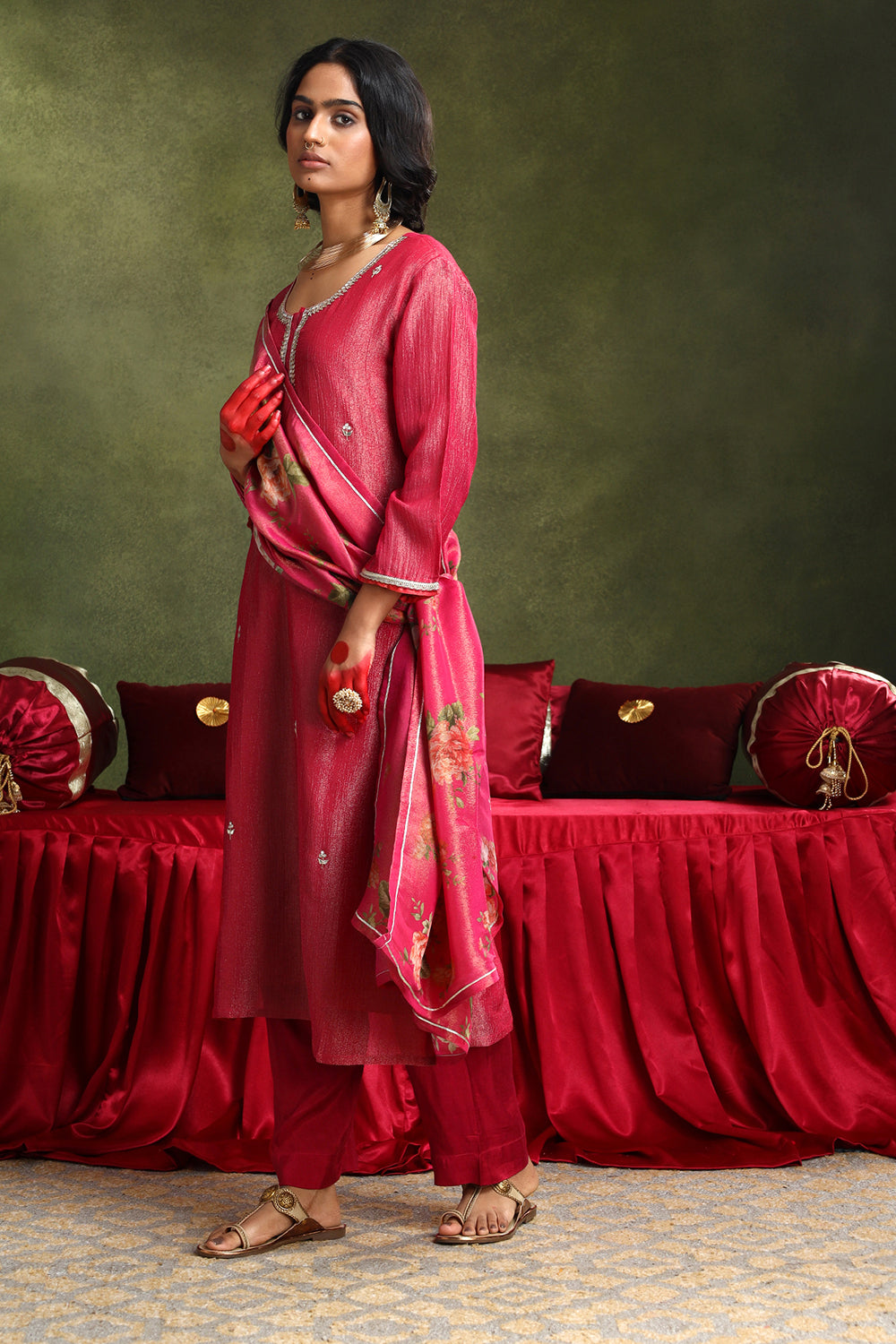 Blush Pink Pure Crushed Tissue Suit Set