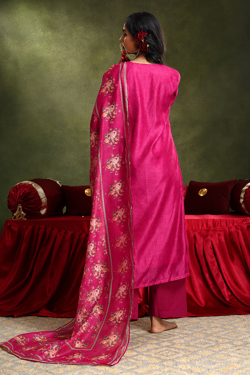 Falak Pink Chanderi Suit Set | HER-413