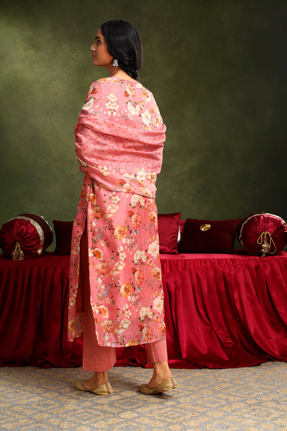 Pastel Pink Chanderi Suit Set | HER-407