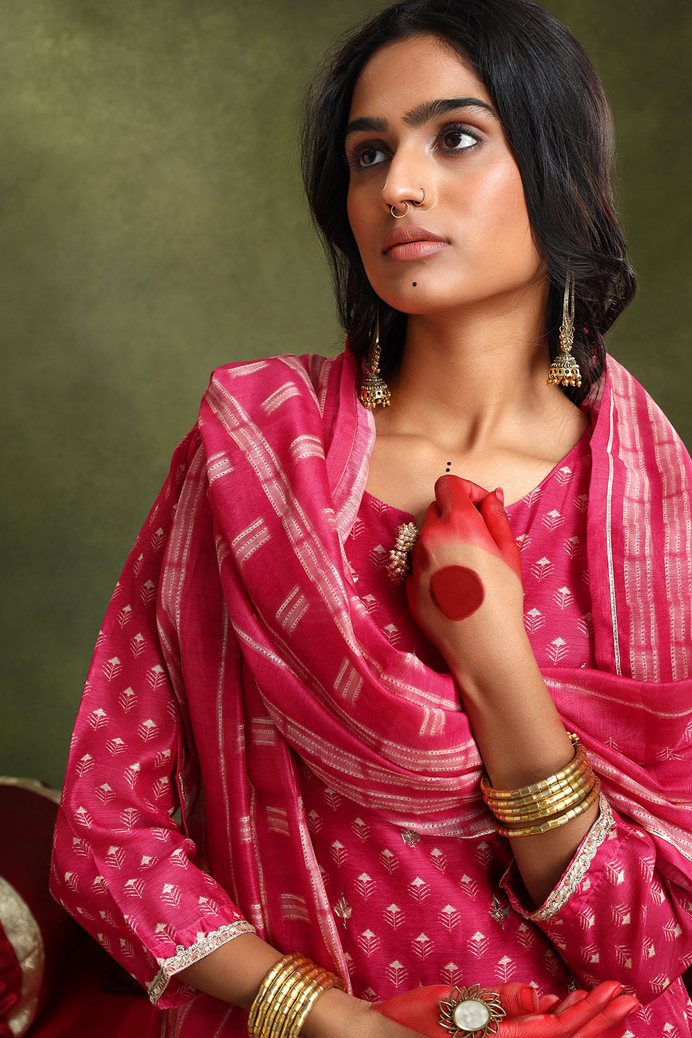 Pink Chanderi Suit Set | HER-405