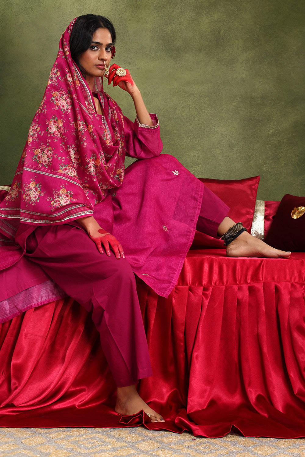 Falak Pink Chanderi Suit Set | HER-413