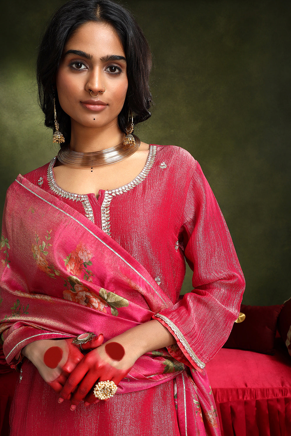 Blush Pink Pure Crushed Tissue Suit Set