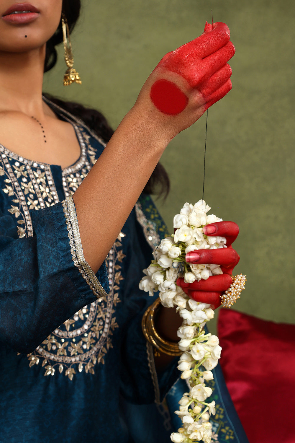 Falak Blue Chanderi Suit Set | HER-413