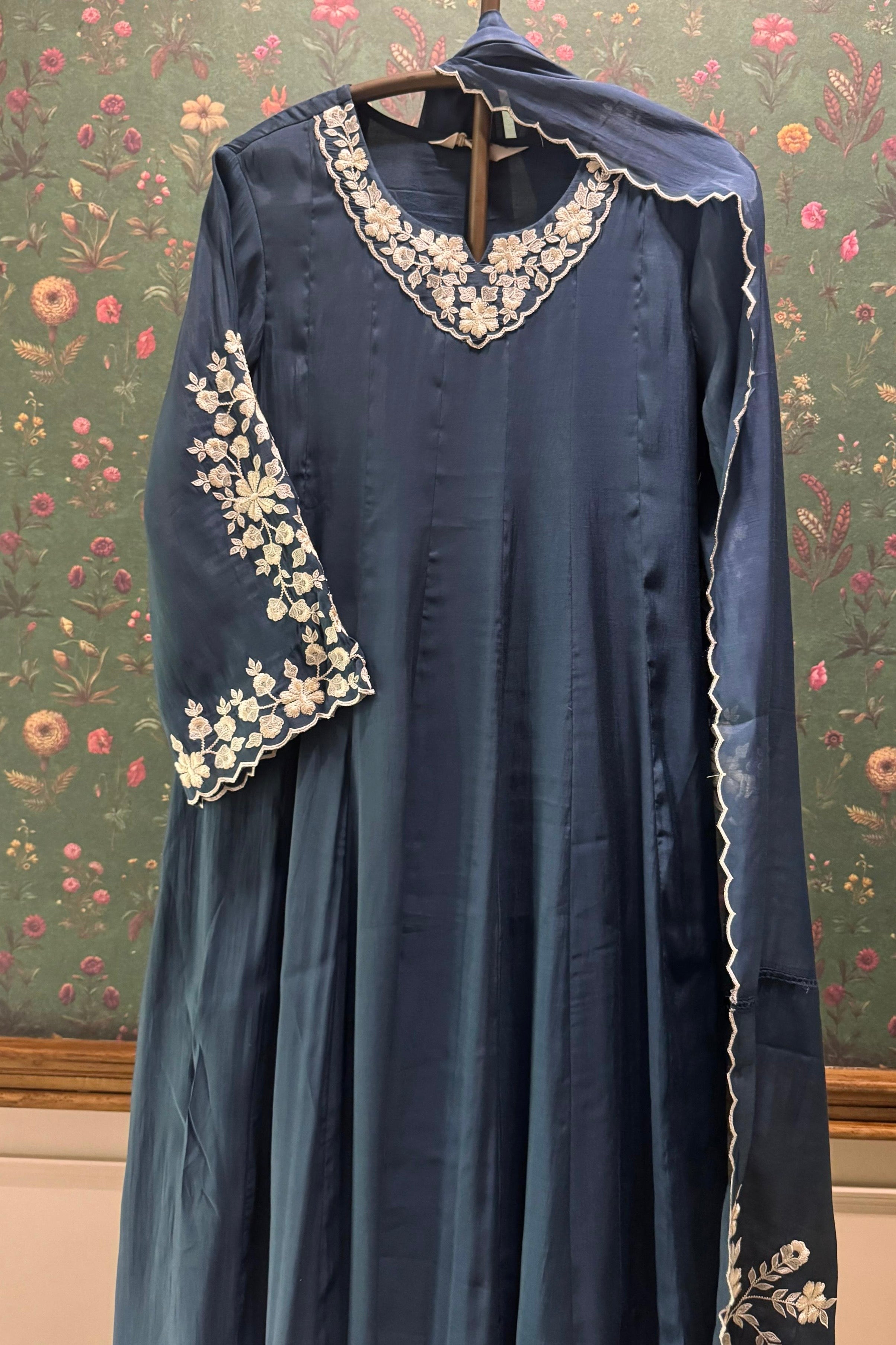 Zariyah Blue Embroidered Suit Set | HER-588