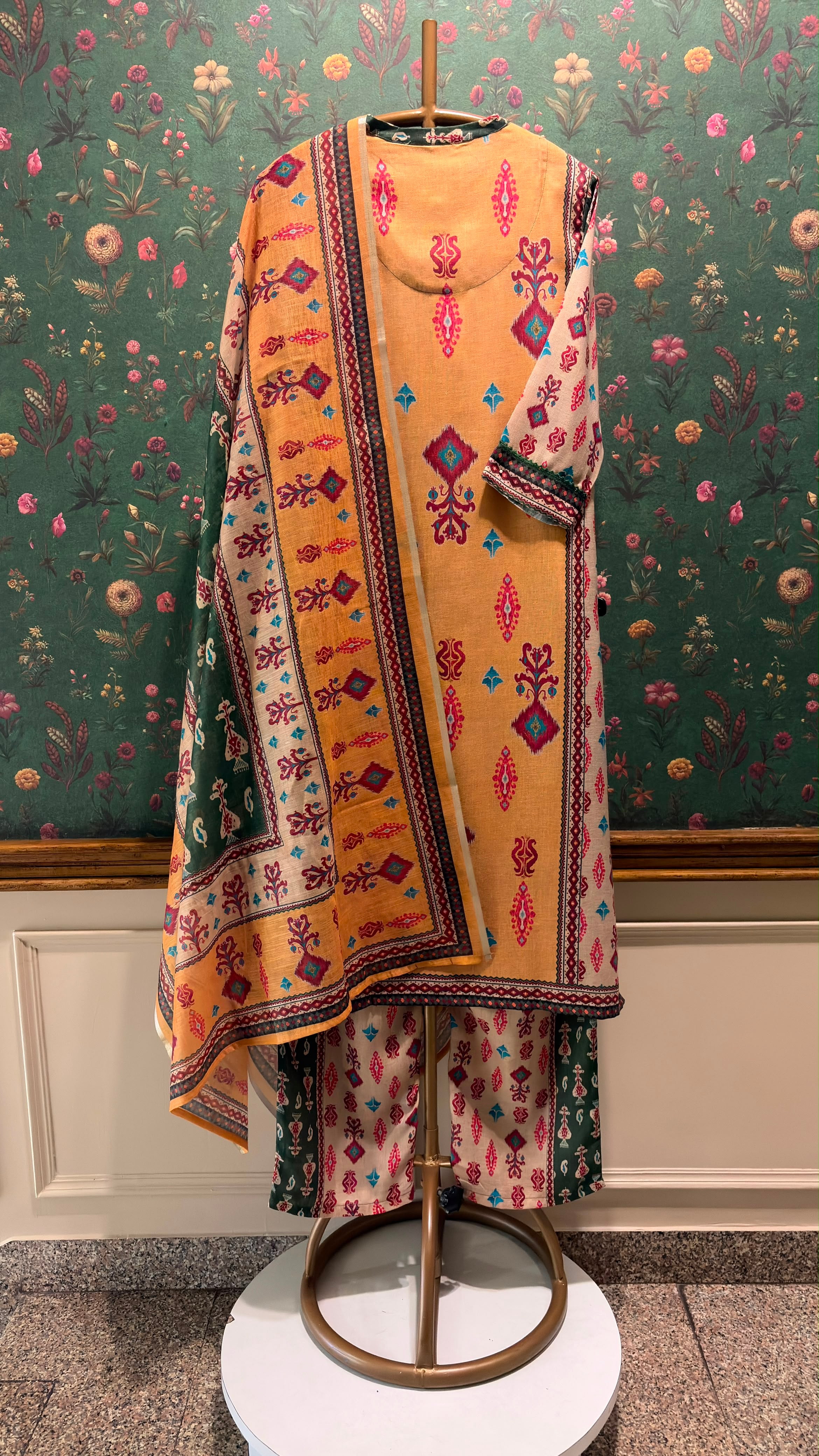 Amber Ikat Printed Cotton Suit Set | HER-643