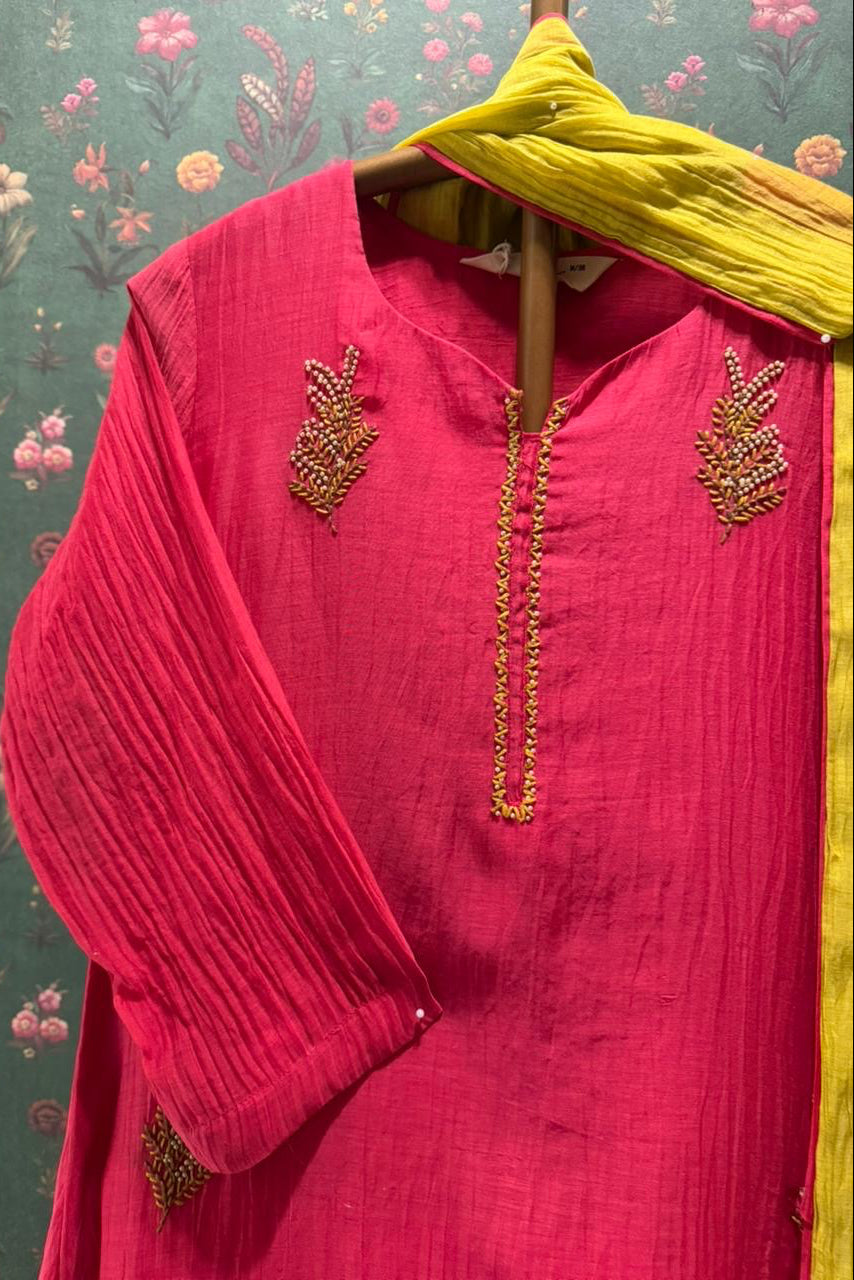 Vanyara Rose Pink A-Line Suit Set | HER-625